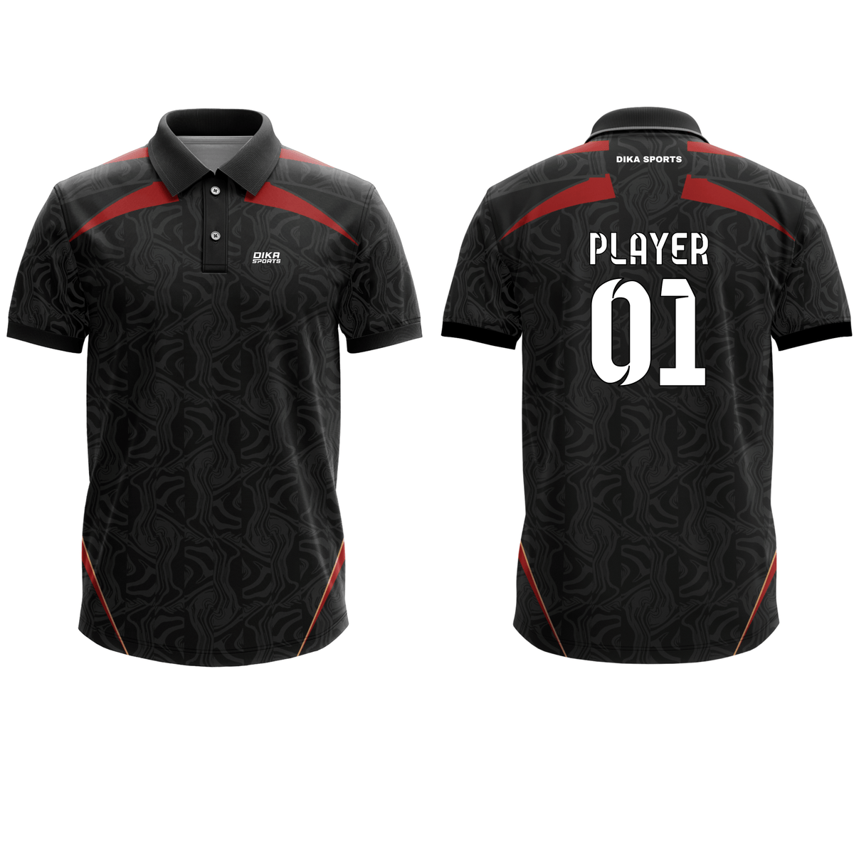 DIKA SPORTS Custom Cricket Jersey for Men – Collar Neck Polo Team Uniform