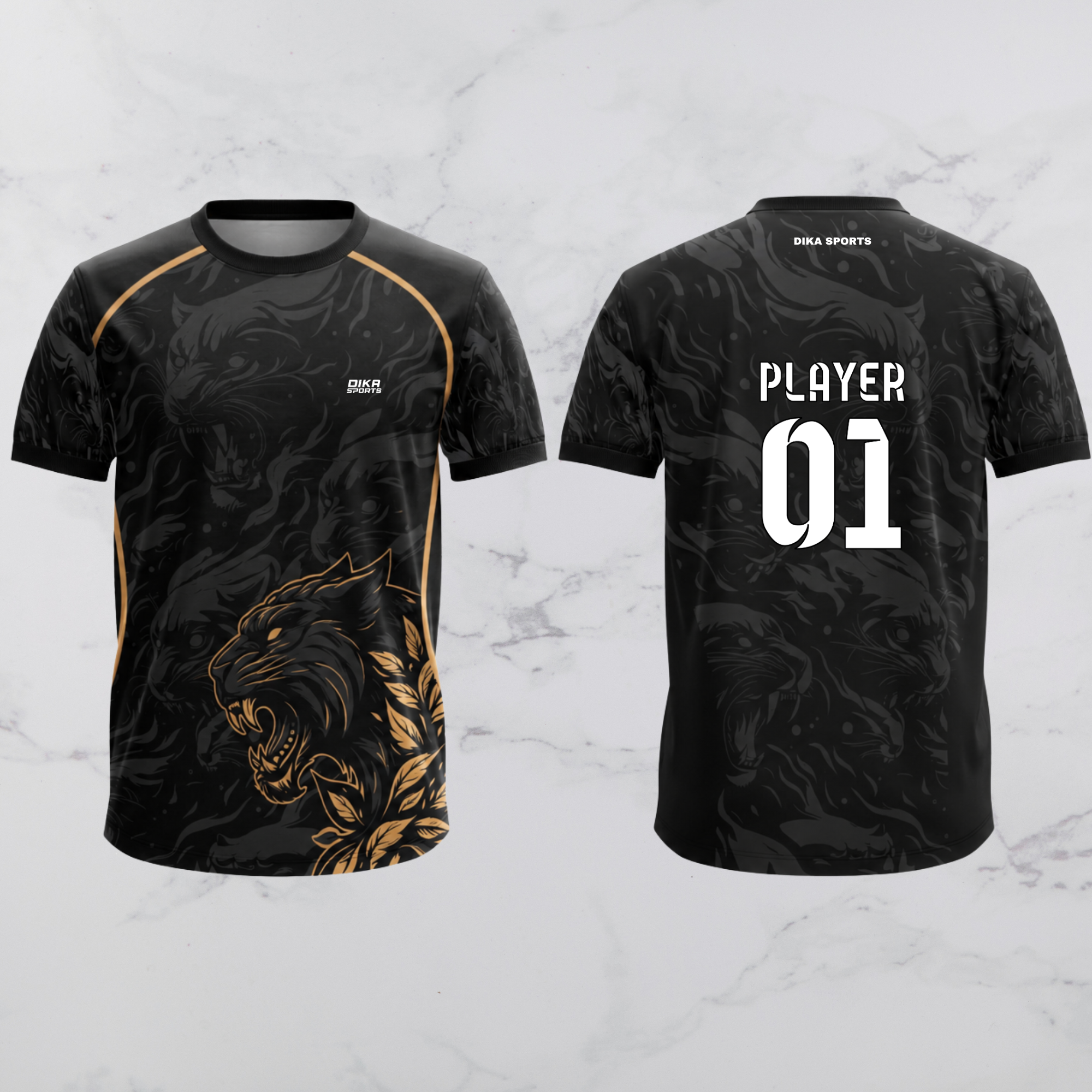 DIKA SPORTS Custom Round Neck Cricket T-Shirt | Personalized Cricket T-Shirt with Name | Breathable Quick-Dry Jersey