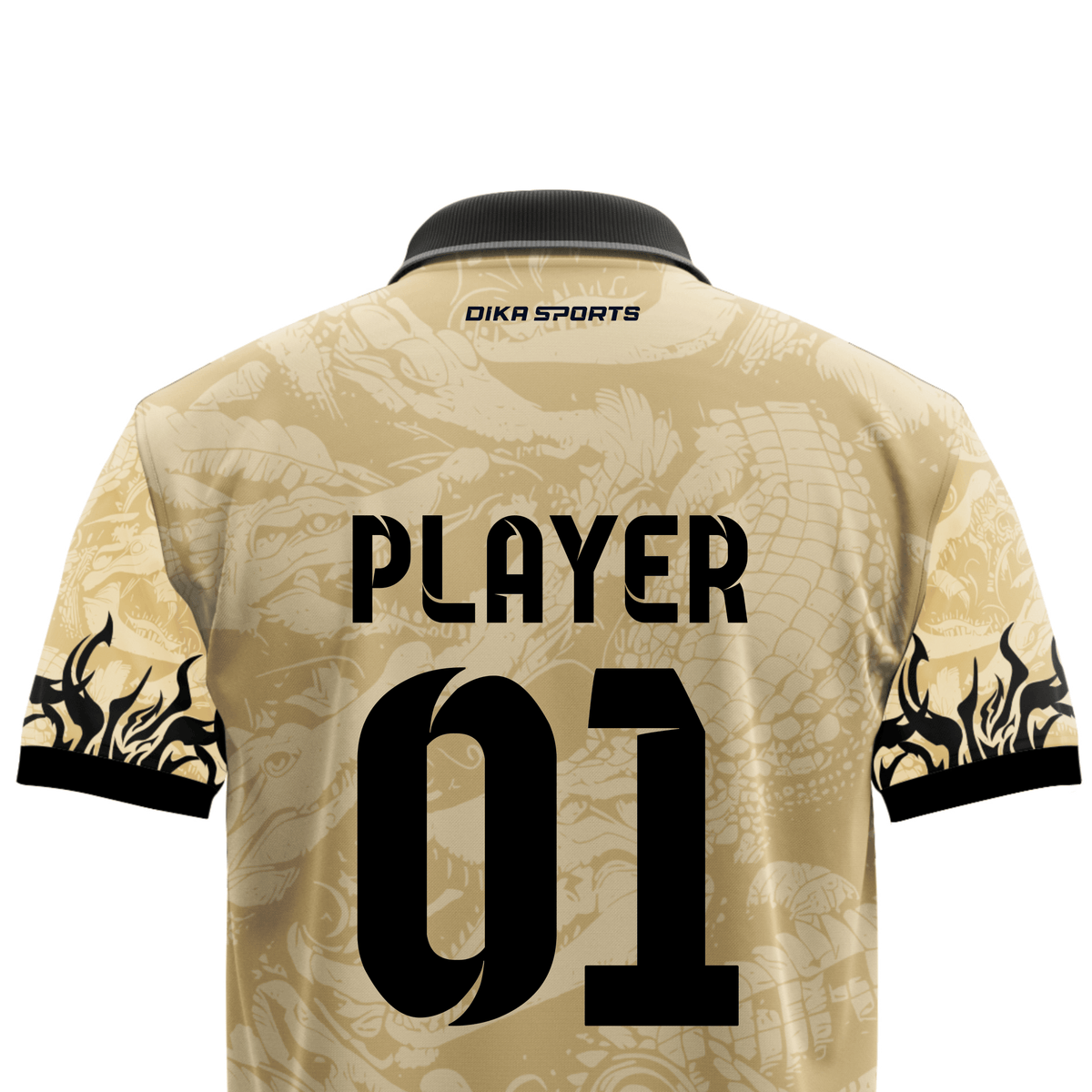 Stylish Wild Print Custom Cricket Polo Jersey for Men with Printed Team Logo and Personalized Player Name by Dika Sports