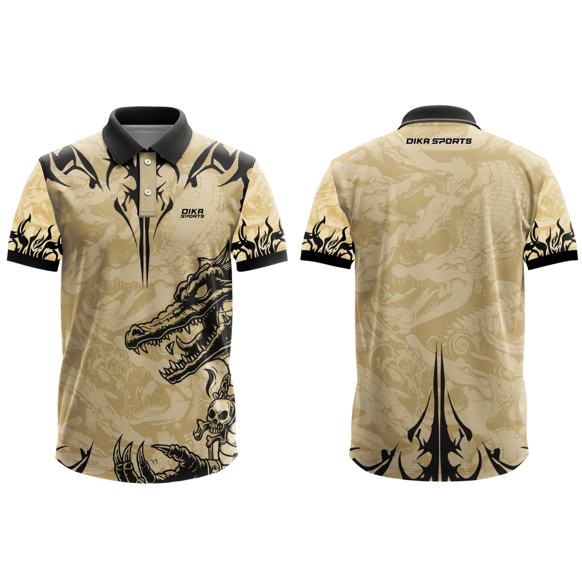 Lightweight wild printed Cricket Collar Neck T-Shirt for Men – Quick Dry Breathable Activewear Jersey for local sports