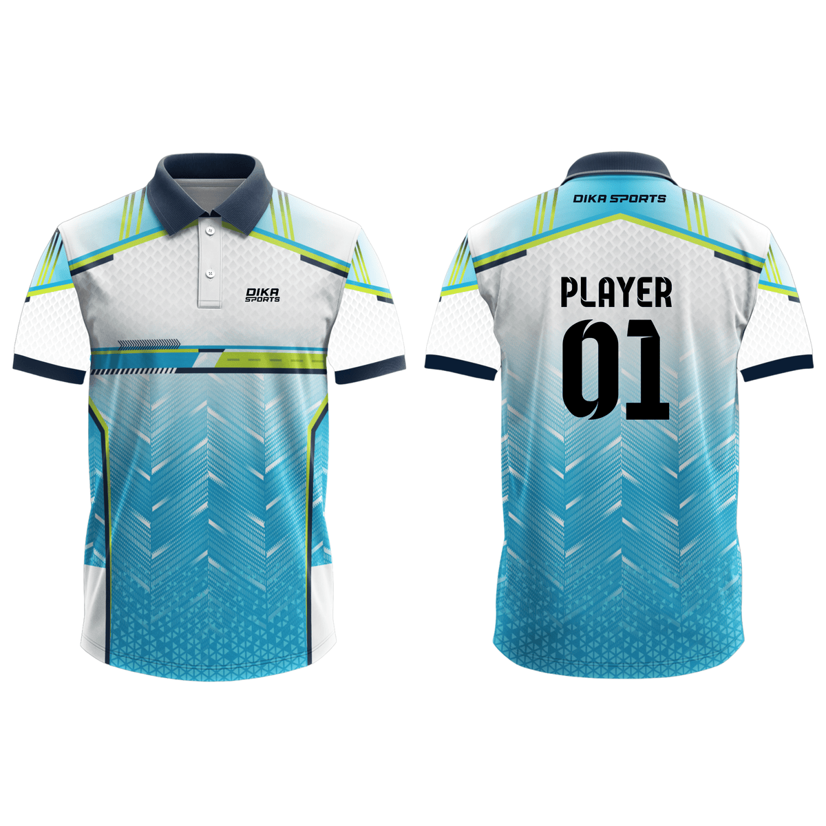 Custom Printed Cricket Jersey with Team Colours, Name, Number and Logo