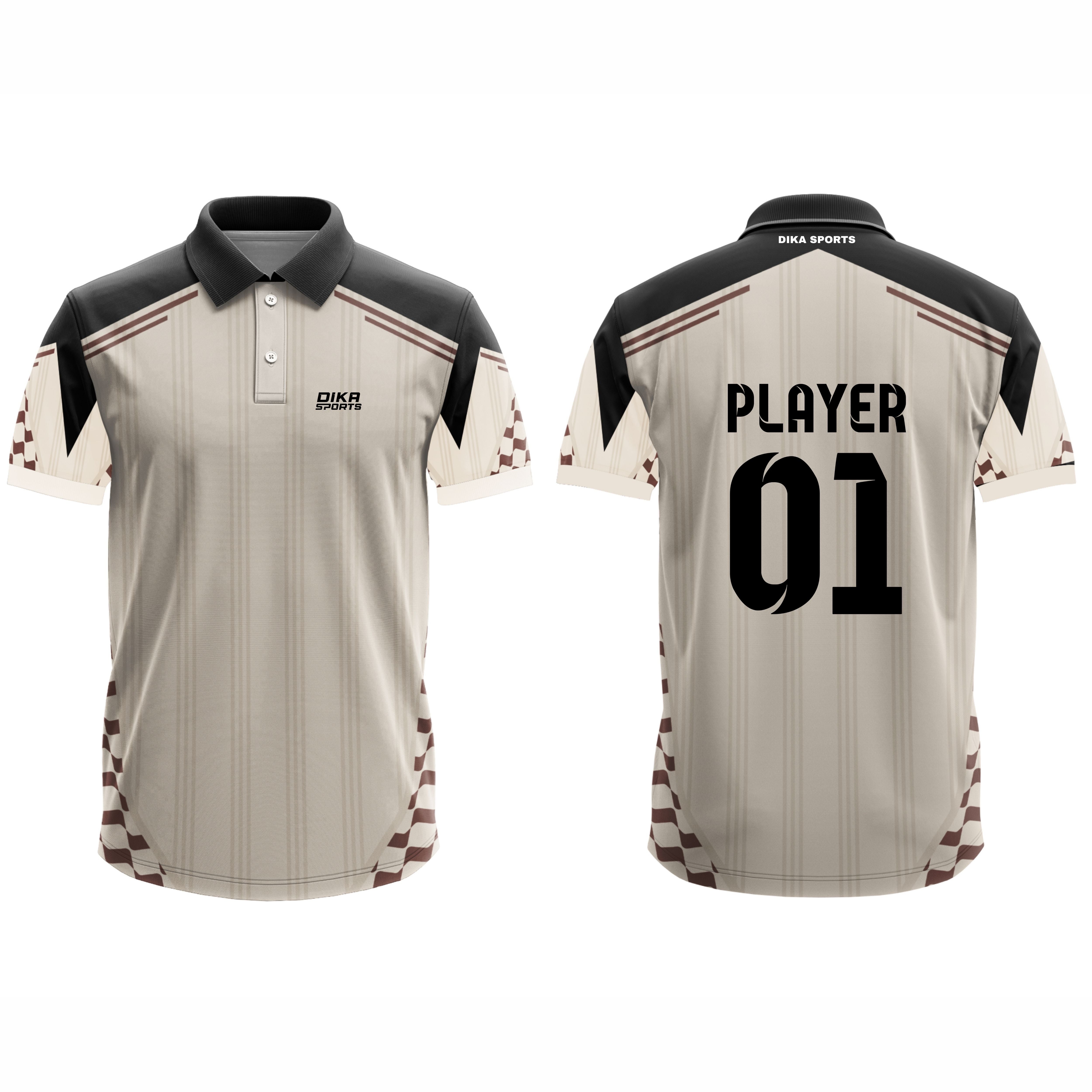 Dika Sports Cricket Jersey for Men Personalized Team Cricket Jersey with Collar