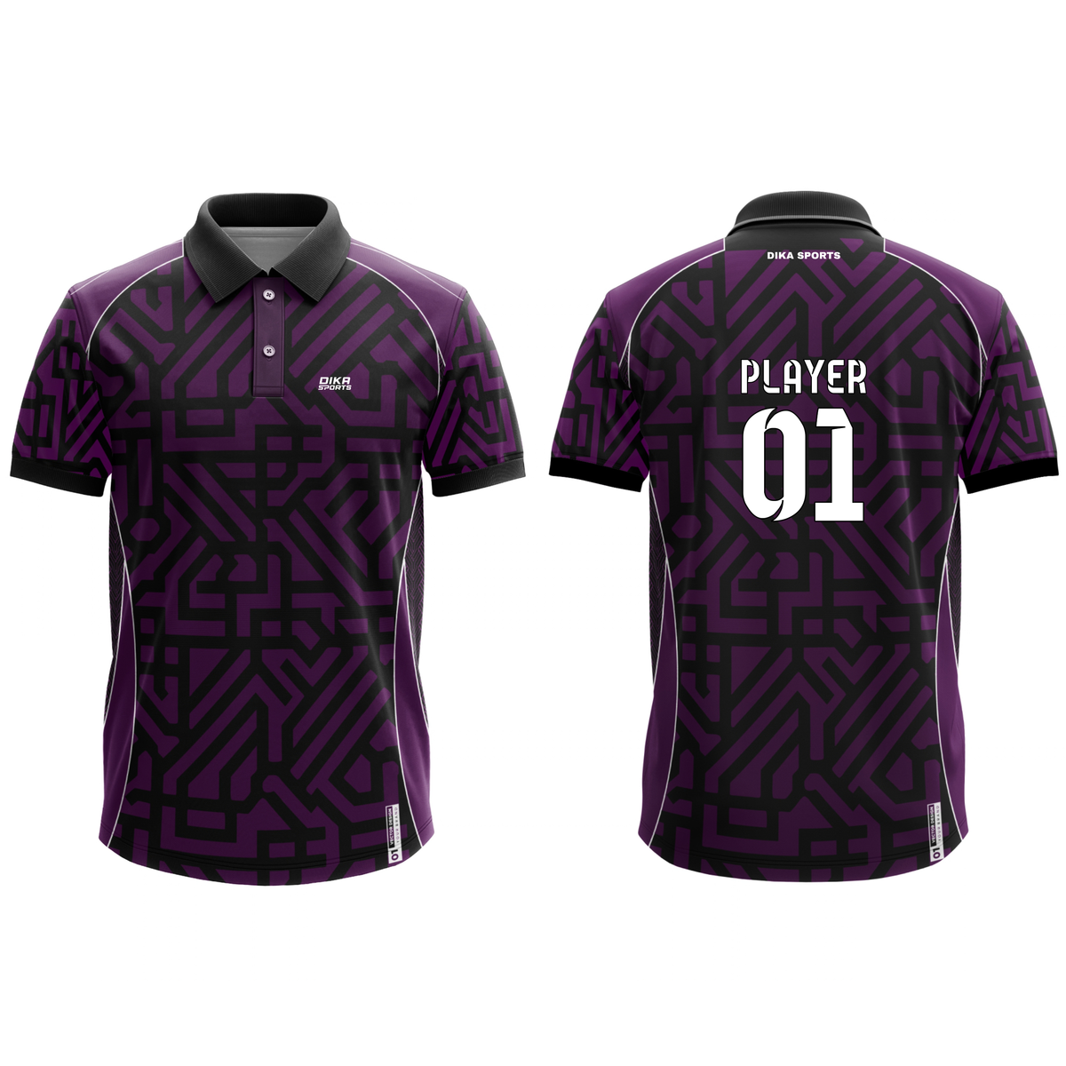 Dika Sports Cricket Jersey for Fans | Collar Neck Cricket T-Shirt | Cricket Jersey with Name | Breathable Personalized Sports Jersey