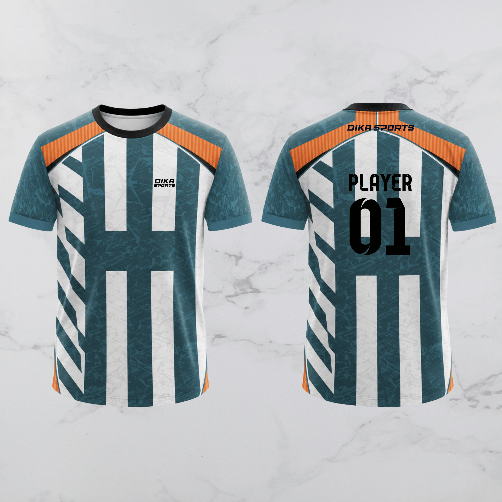 Dika Sports Team Cricket Jersey | Custom Name and Logo Round Neck Cricket Jersey