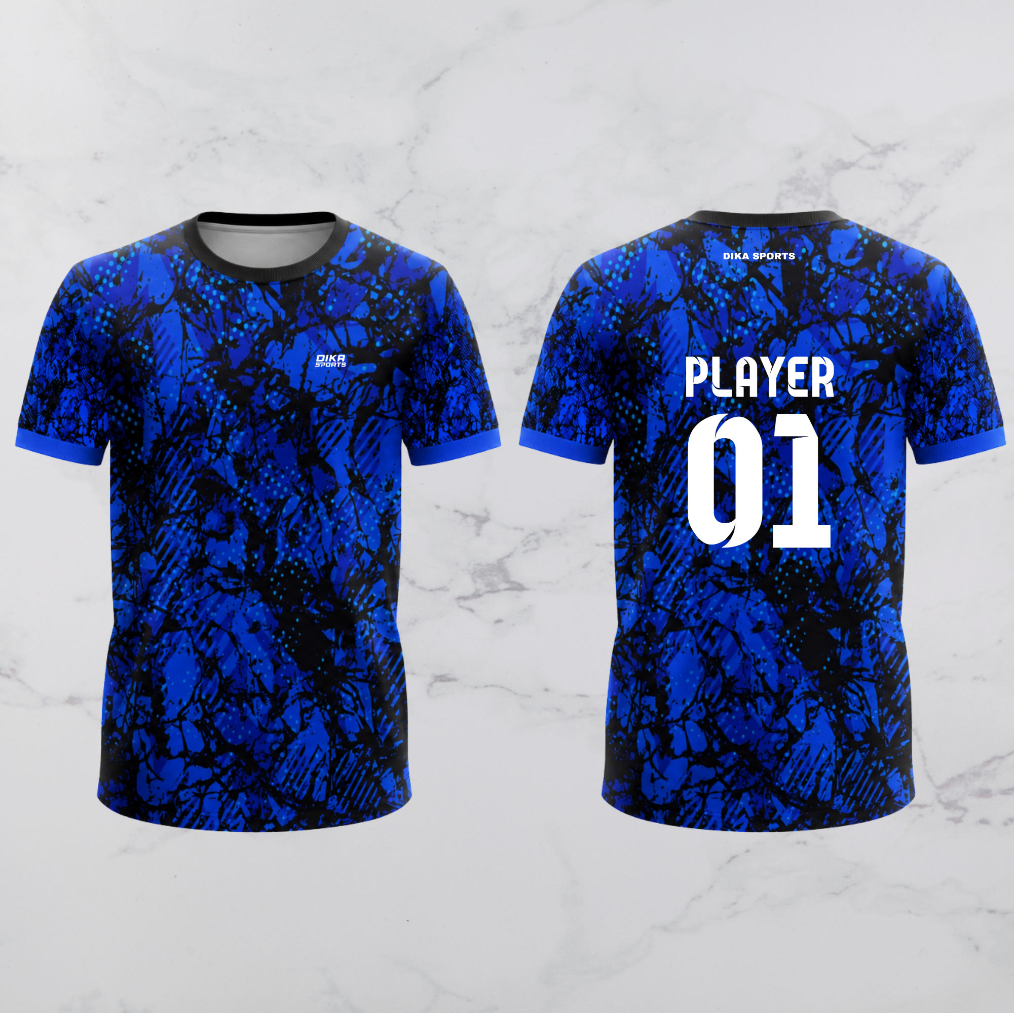 DIKA SPORTS Custom Team Cricket Jersey | Personalized Round Neck Cricket T-Shirt with Name & Number | Breathable Cricket Wear