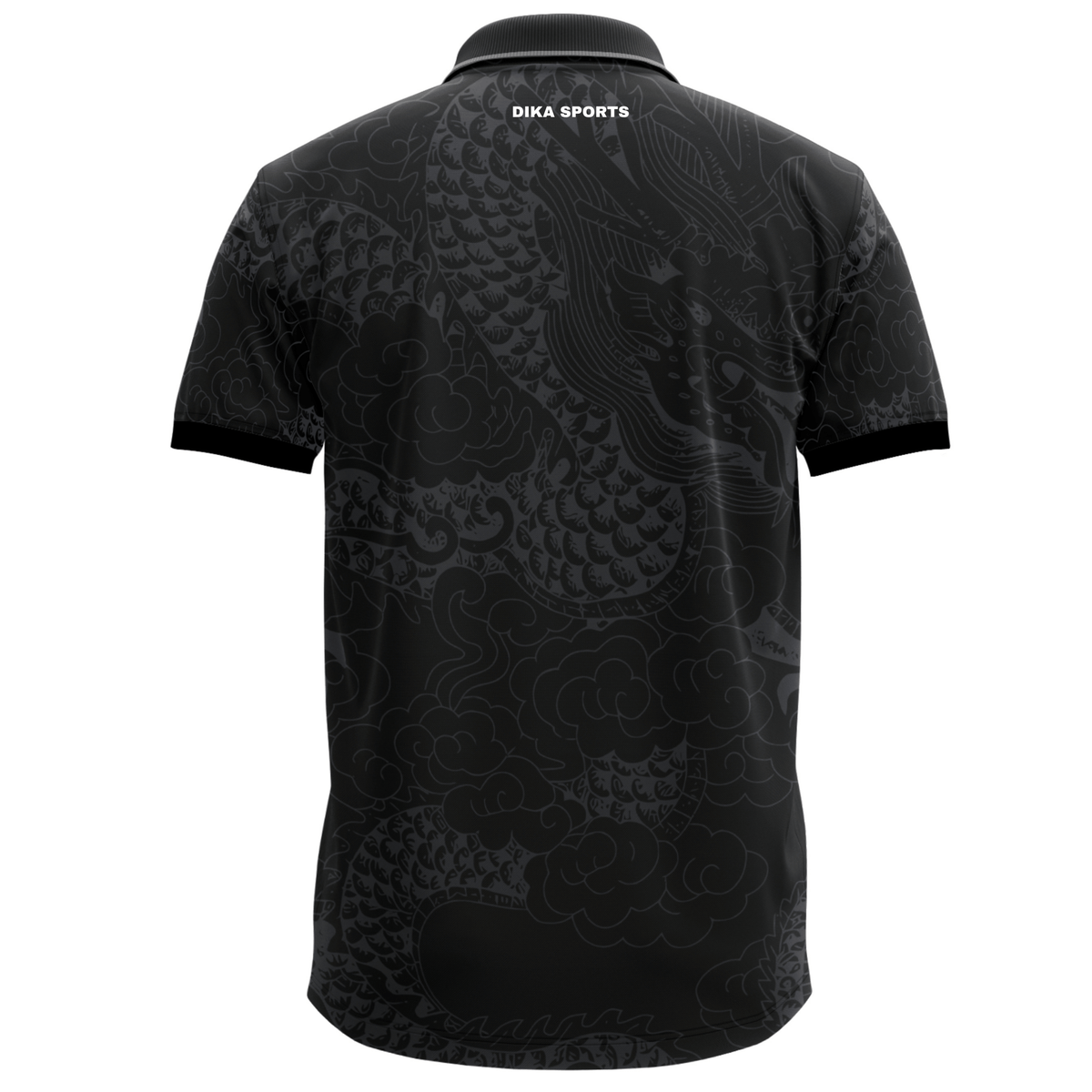DIKA SPORTS Ready to Wear Cricket Jersey – Dragon Printed Polo Neck Sports T-Shirt for Men