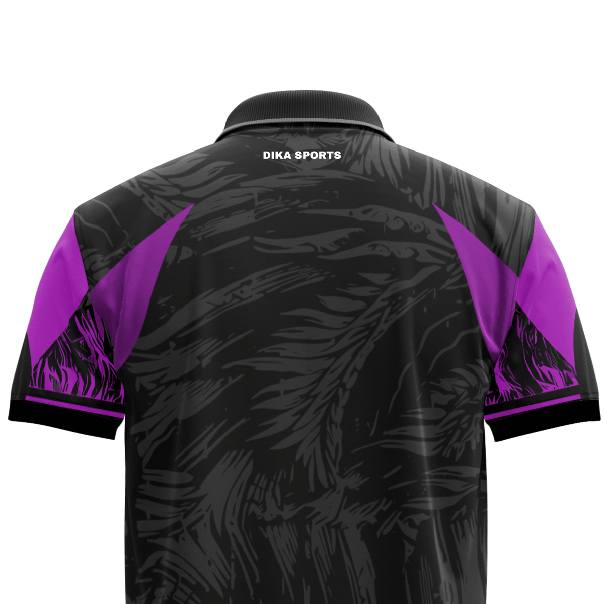 DIKA SPORTS Collar Neck Cricket Jersey – Lightweight Dragon Printed Sports T-Shirt for Coaching and Practice