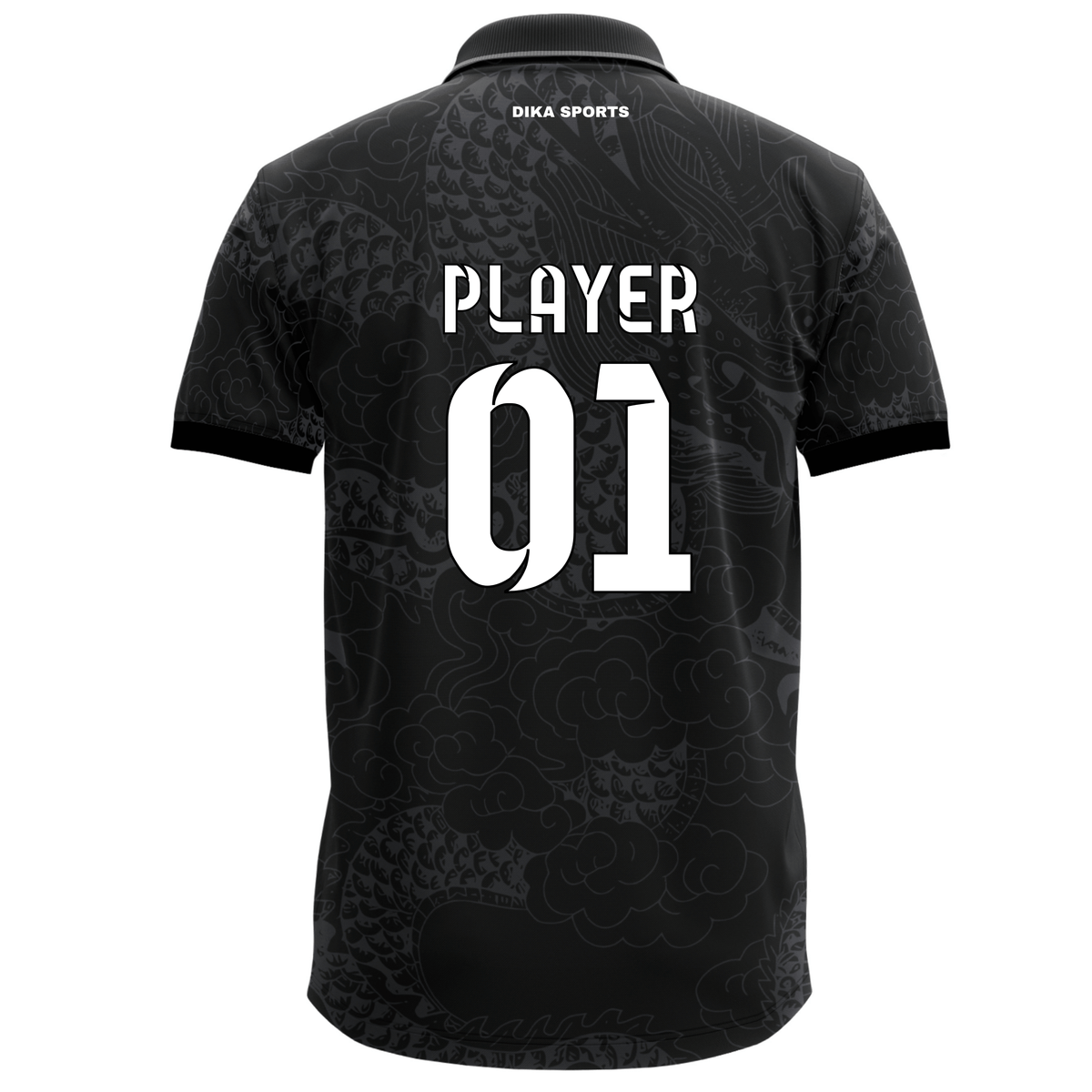 DIKA SPORTS Club Cricket Jersey – Personalized Polo Neck Team Wear Dragon Attaractive Print
