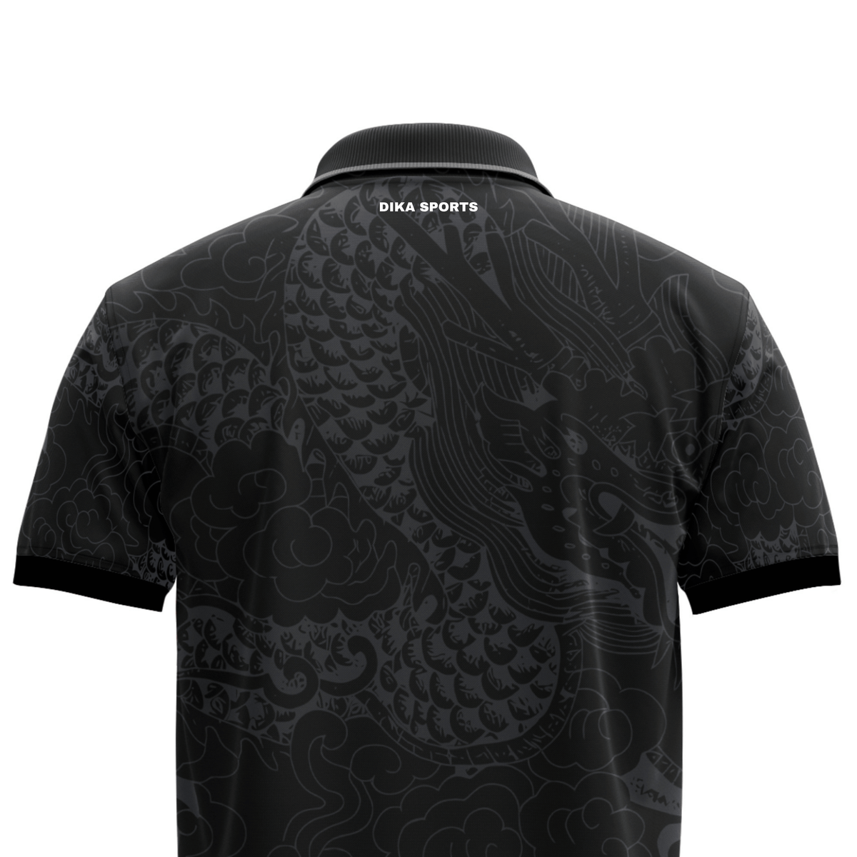 DIKA SPORTS Ready to Wear Cricket Jersey – Dragon Printed Polo Neck Sports T-Shirt for Men