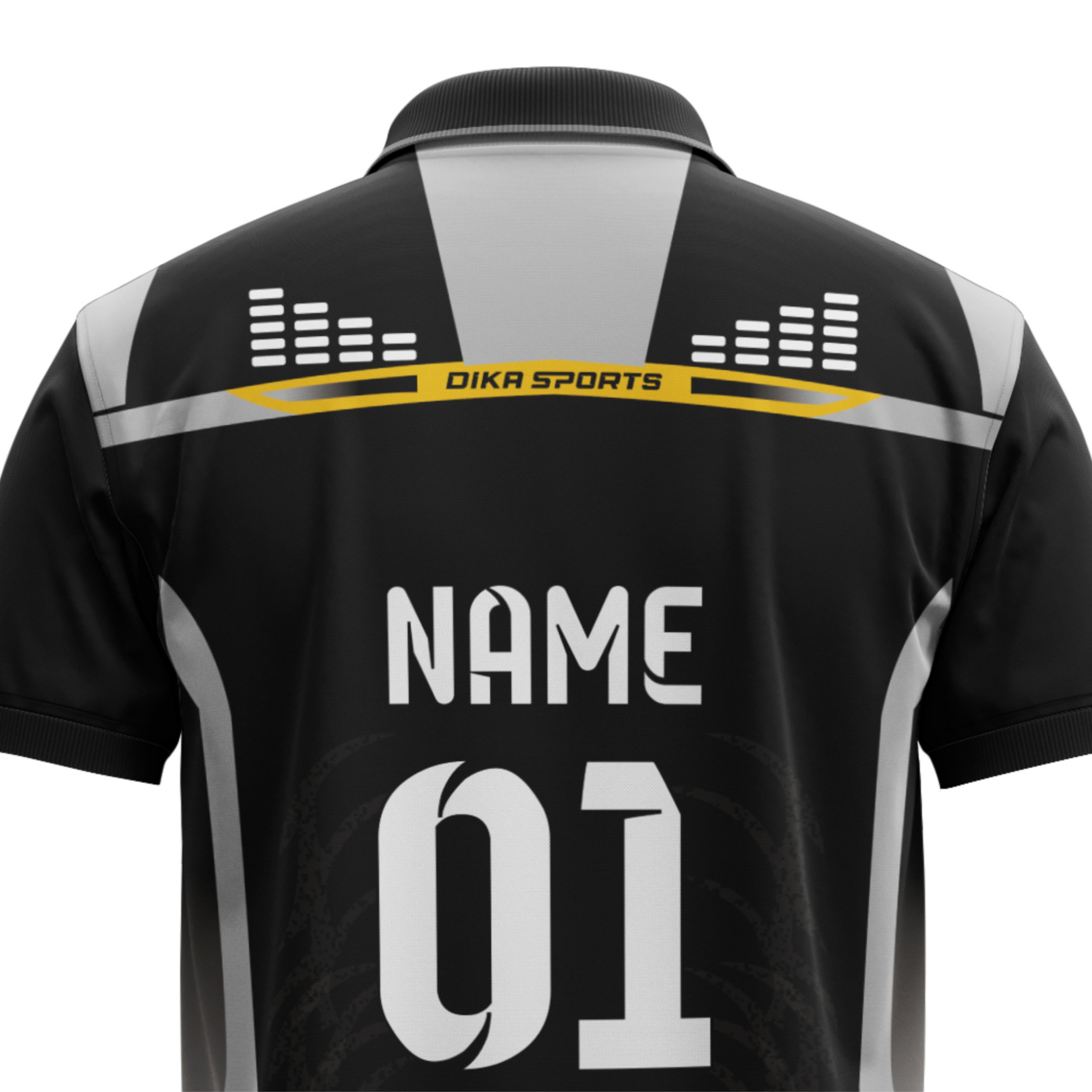 Black and White Cricket Customised Jersey