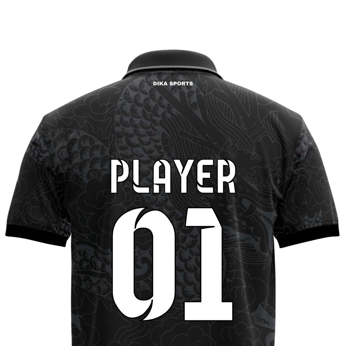 DIKA SPORTS Club Cricket Jersey – Personalized Polo Neck Team Wear Dragon Attaractive Print