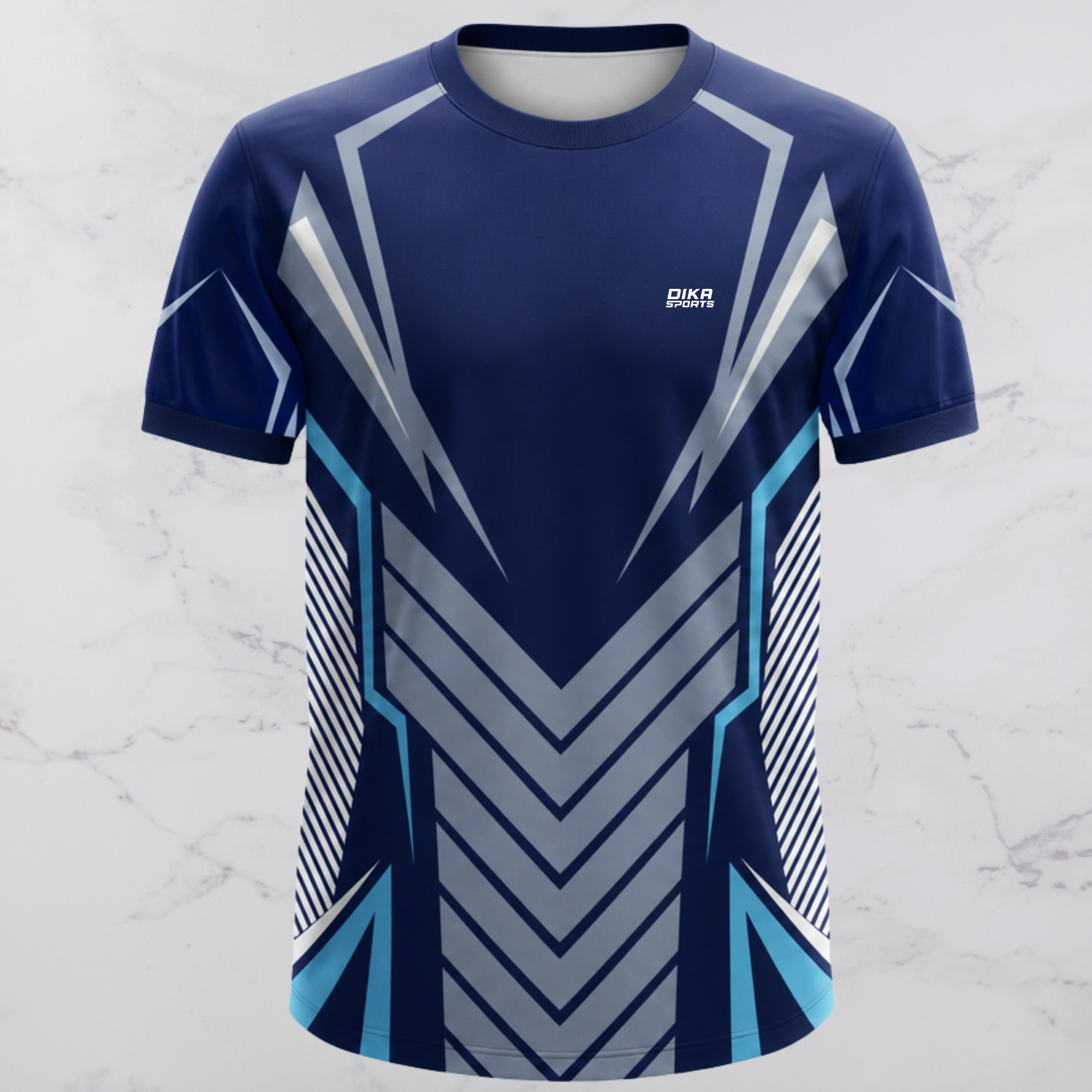 DIKA SPORTS Lightweight Cricket Jersey Breathable Round Neck Cricket T-Shirt for Training and Practice