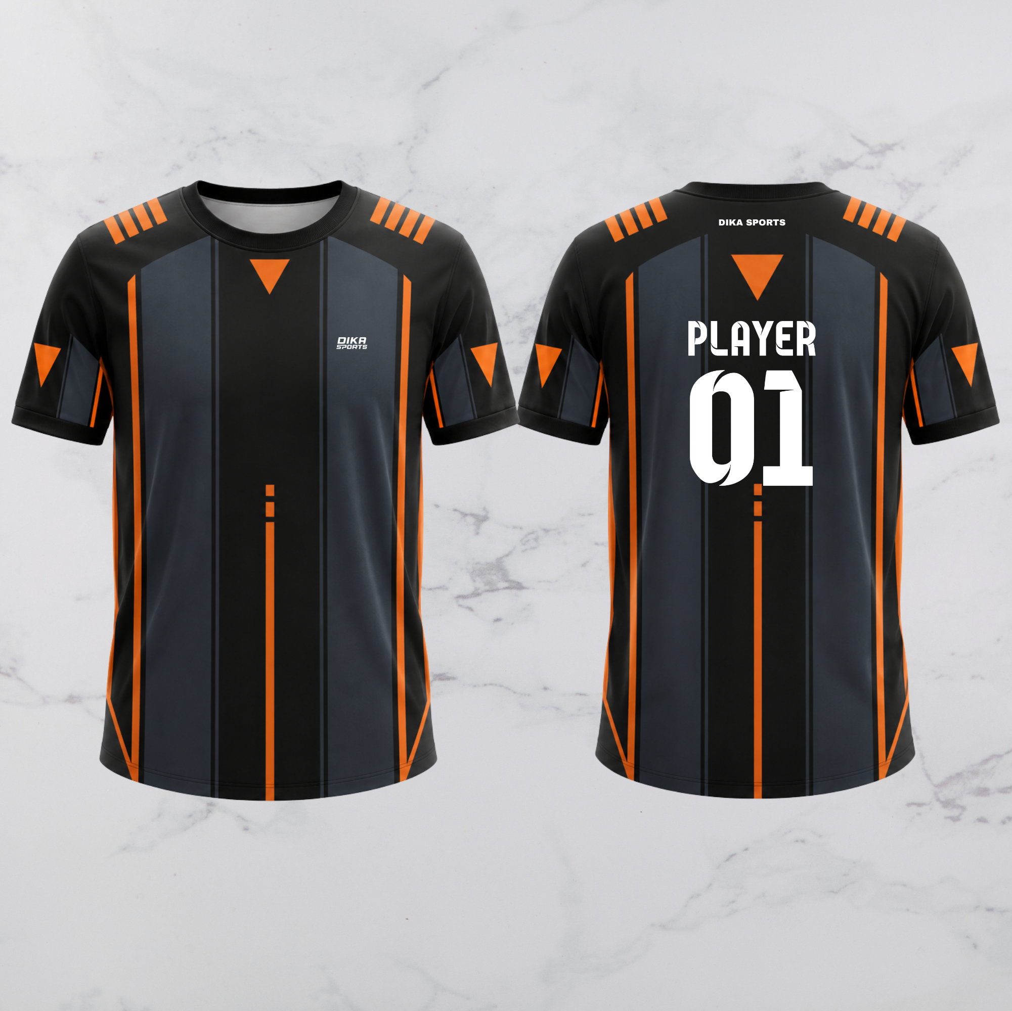 DIKA SPORTS Custom Team Cricket Jersey | Round Neck Personalized Cricket T-Shirt | Quick Dry Breathable Sports Wear
