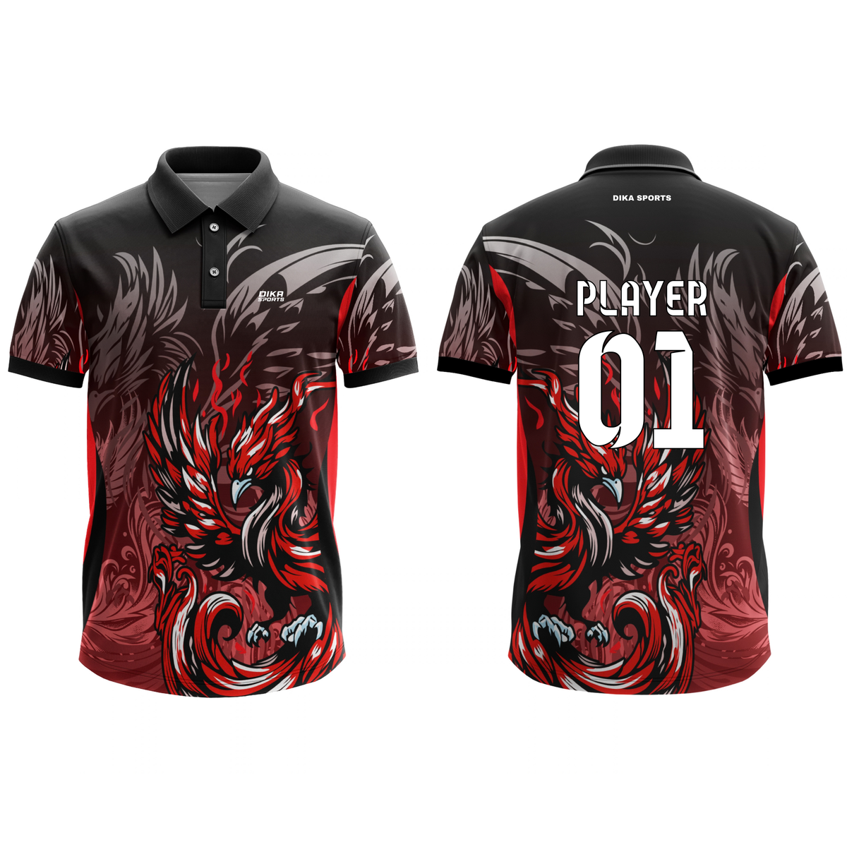 Dika Sports Cricket Jersey India | Personalized Cricket Jersey | Cricket T-Shirt for Adults | Collar Neck Sports Jersey
