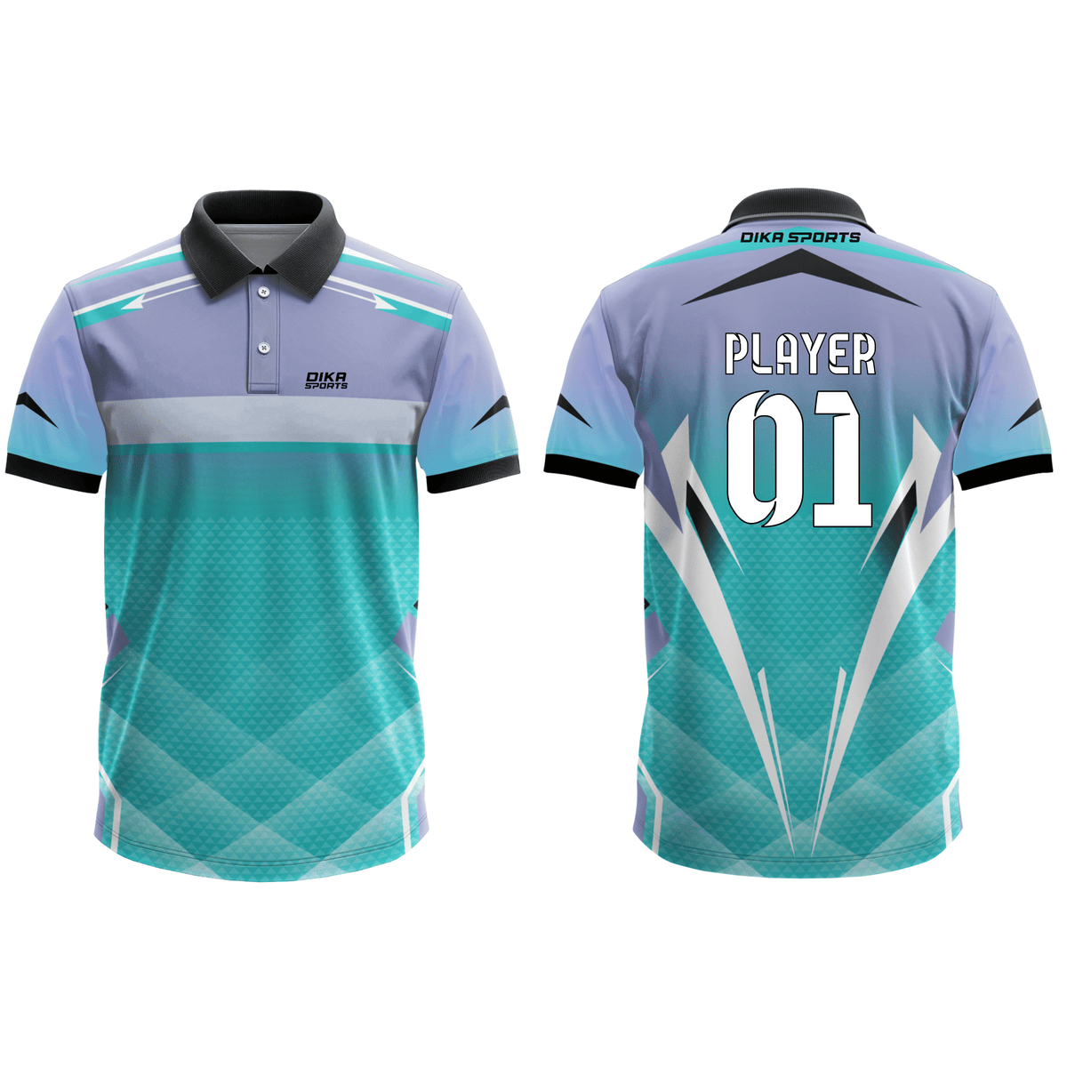 DIKA SPORTS Custom Tournament Moisture Wicking Cricket Jersey – Polo Collar Match Uniform with Stylish Look