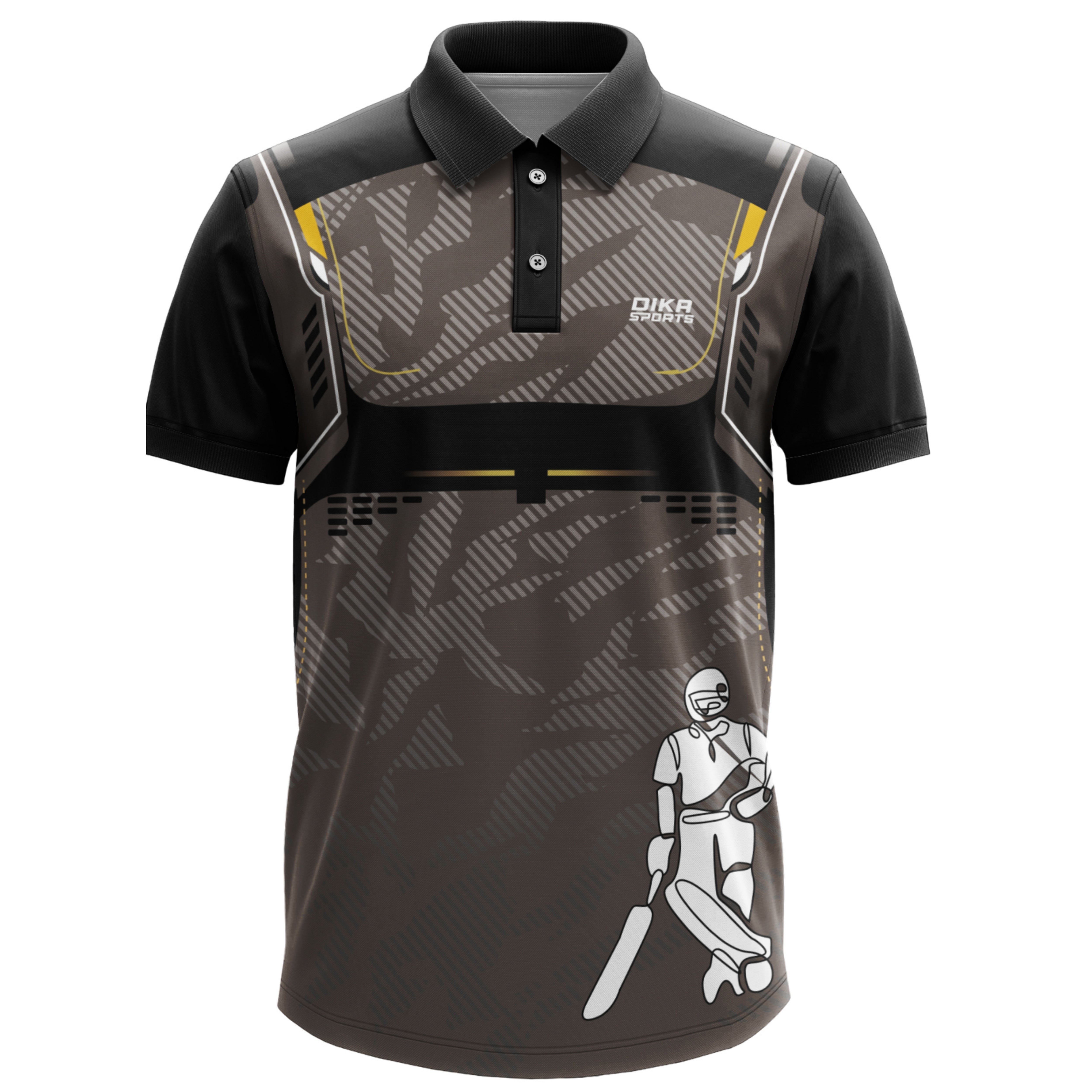 Brown Cricket Jersey with Name Number
