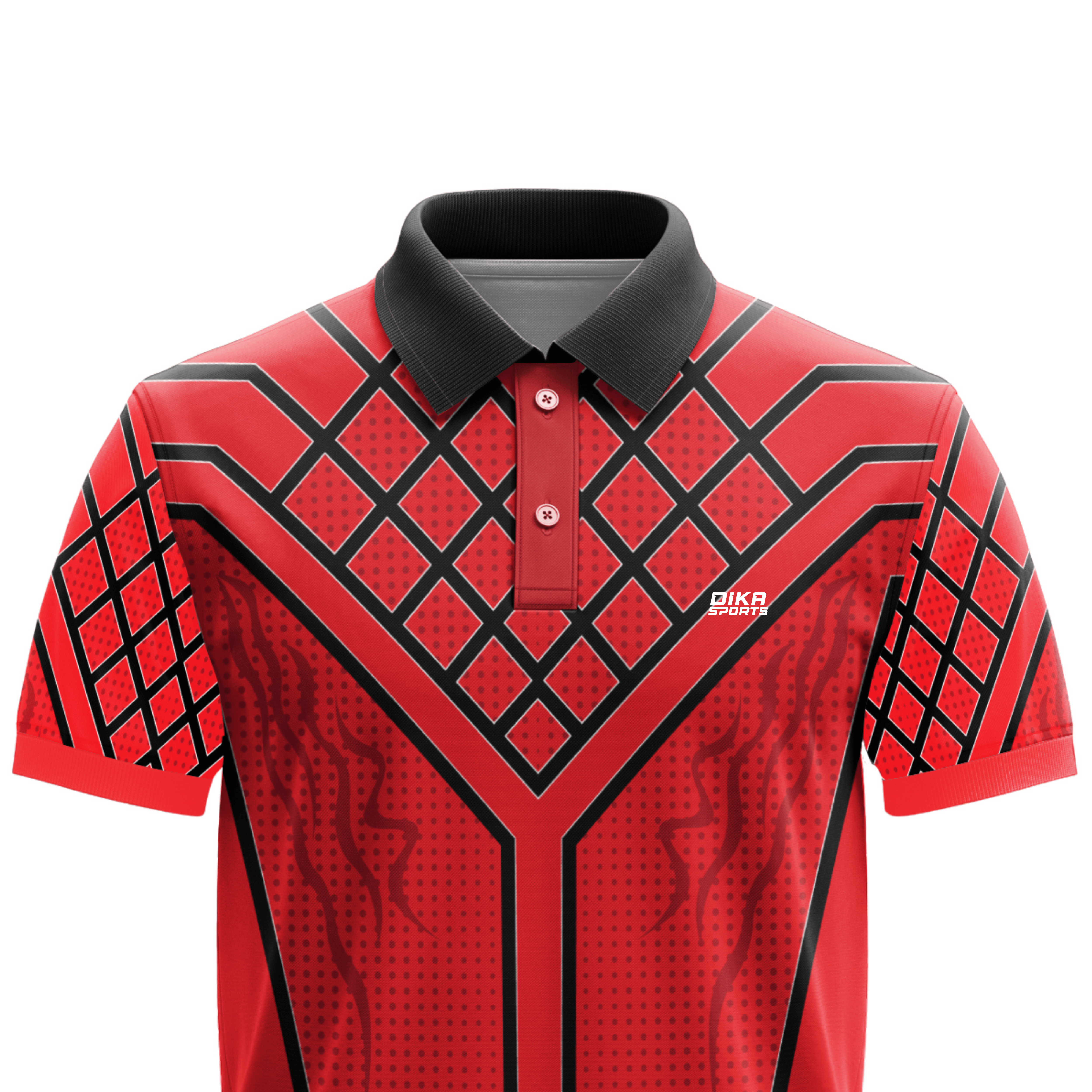 Dika Sports Cricket Jersey for Men | Custom Collar Neck Cricket T-Shirt Quick-Dry Fabric