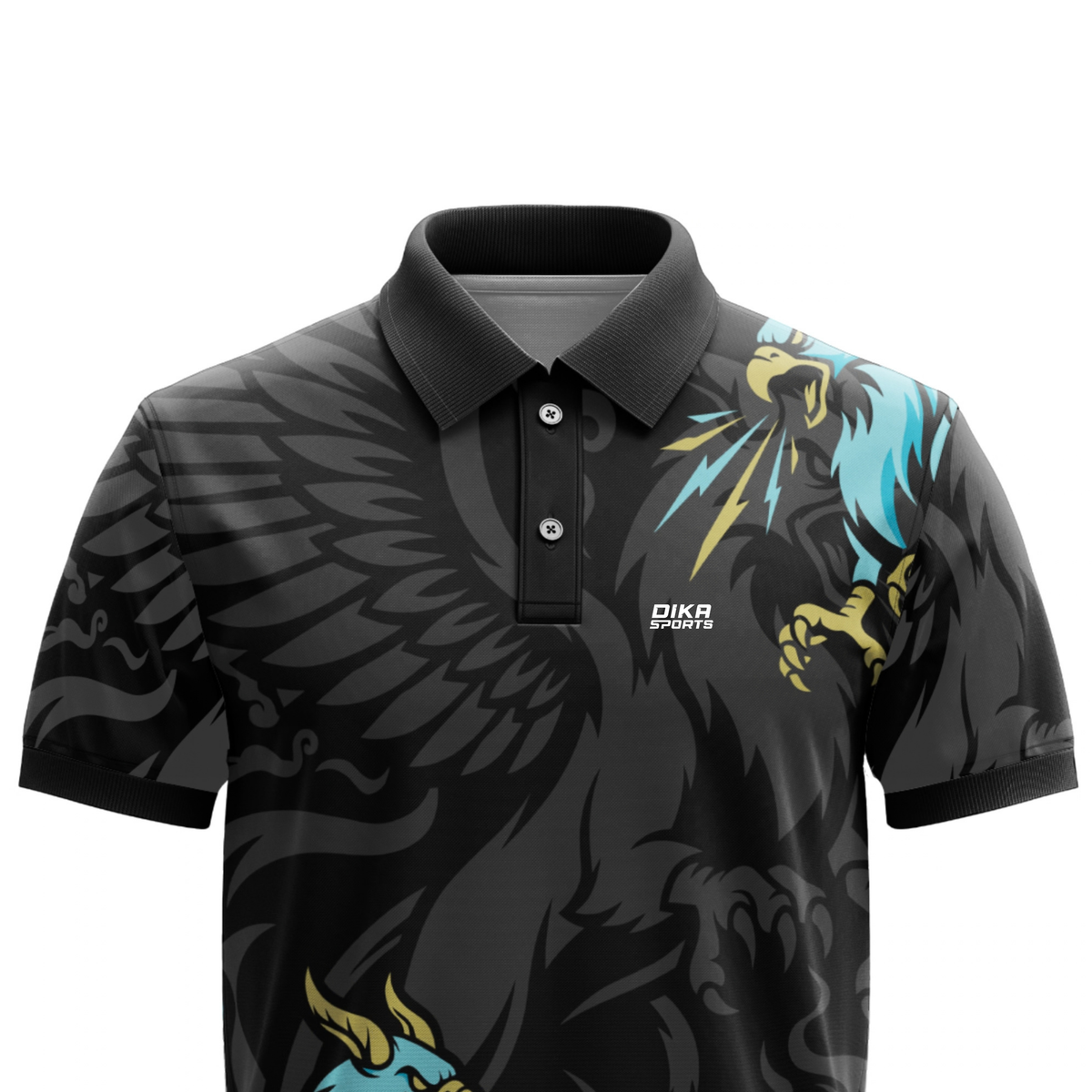 Dika Sports Team Cricket Jersey | Collar Neck Custom Team Jersey with Name and Number | Cricket T-Shirt Set | Breathable Sports Wear