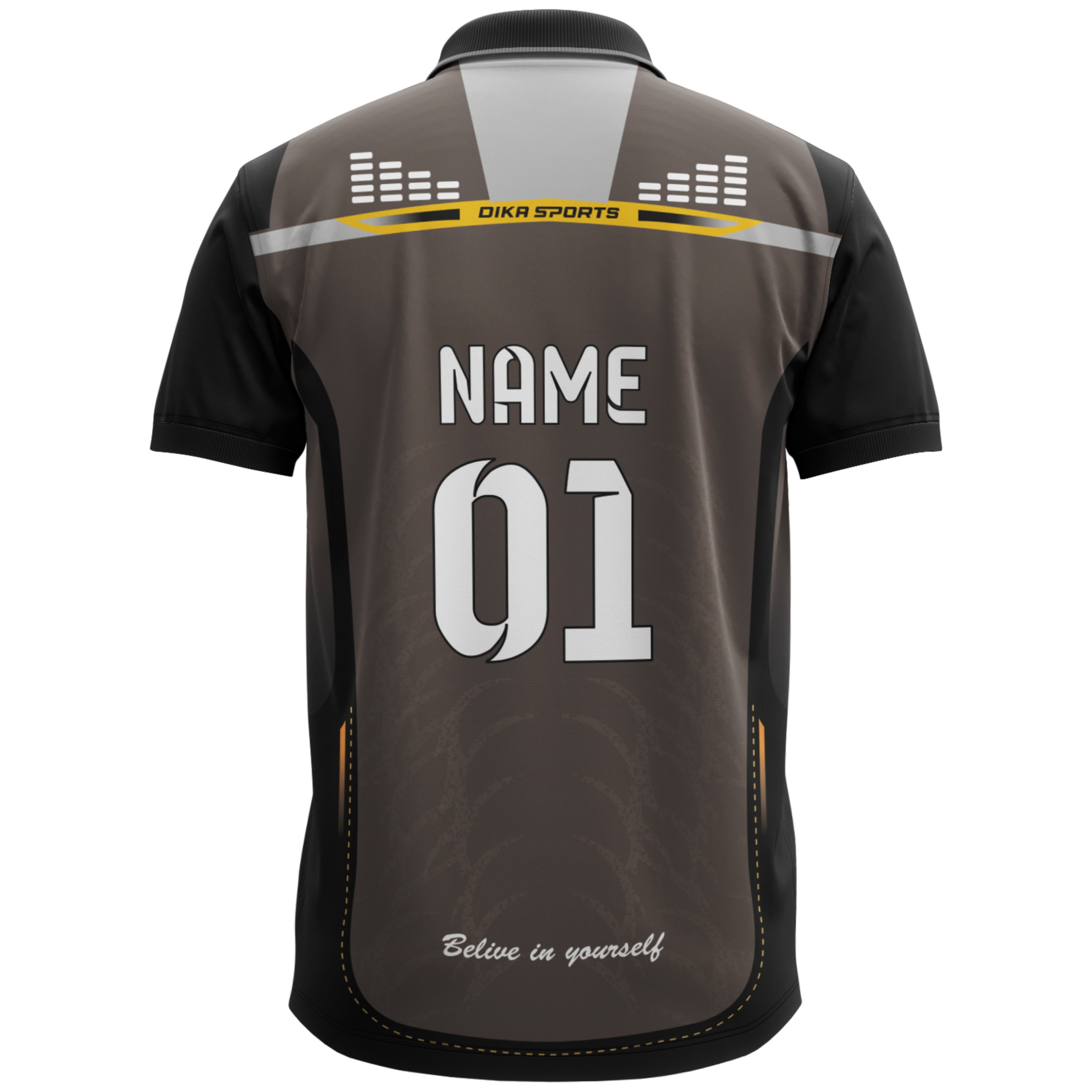 Brown Cricket Jersey with Name Number
