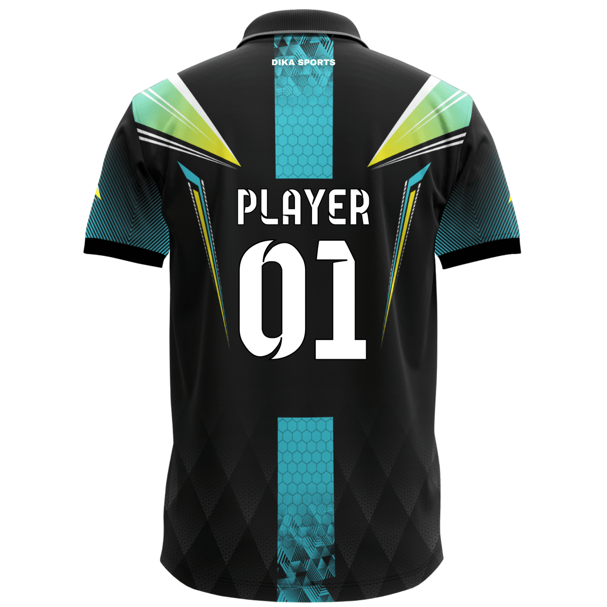 Breathable Solid Print Custom Cricket Jersey with Collar Neck for Men with Quick Dry Moisture Wicking Sports Fabric by Dika Sports