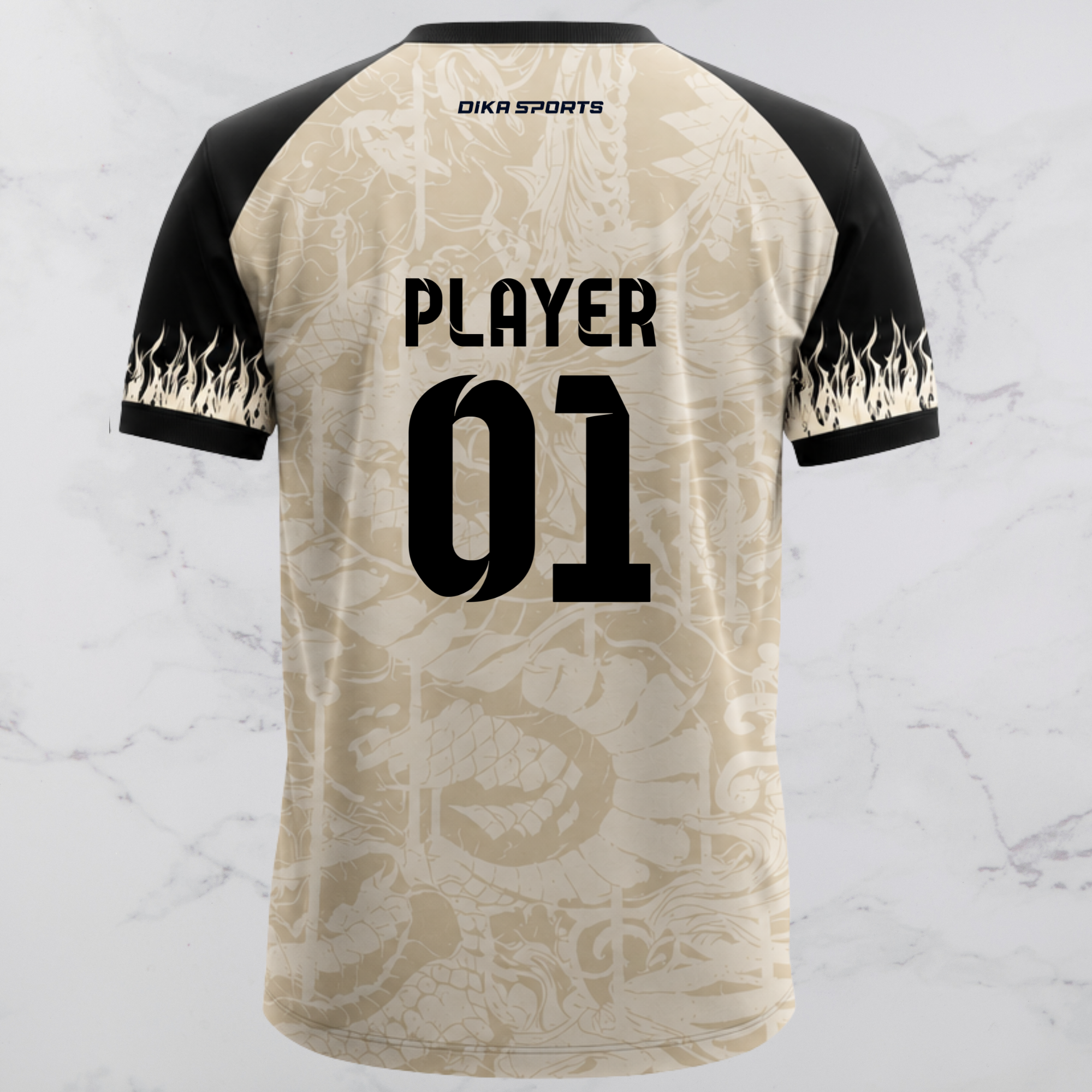 DIKA SPORT Cricket T-Shirt | Personalized Cricket T-Shirt with Name | Quick-Dry Round Neck Jersey