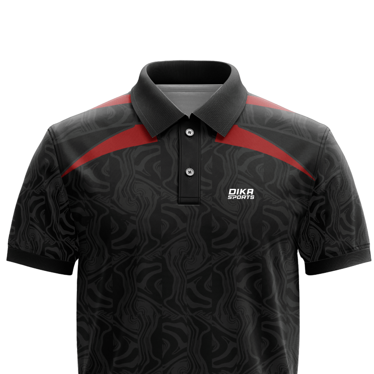 DIKA SPORTS Stylish Cricket Jersey for Men – Printed Collar Neck Polo Sportswear