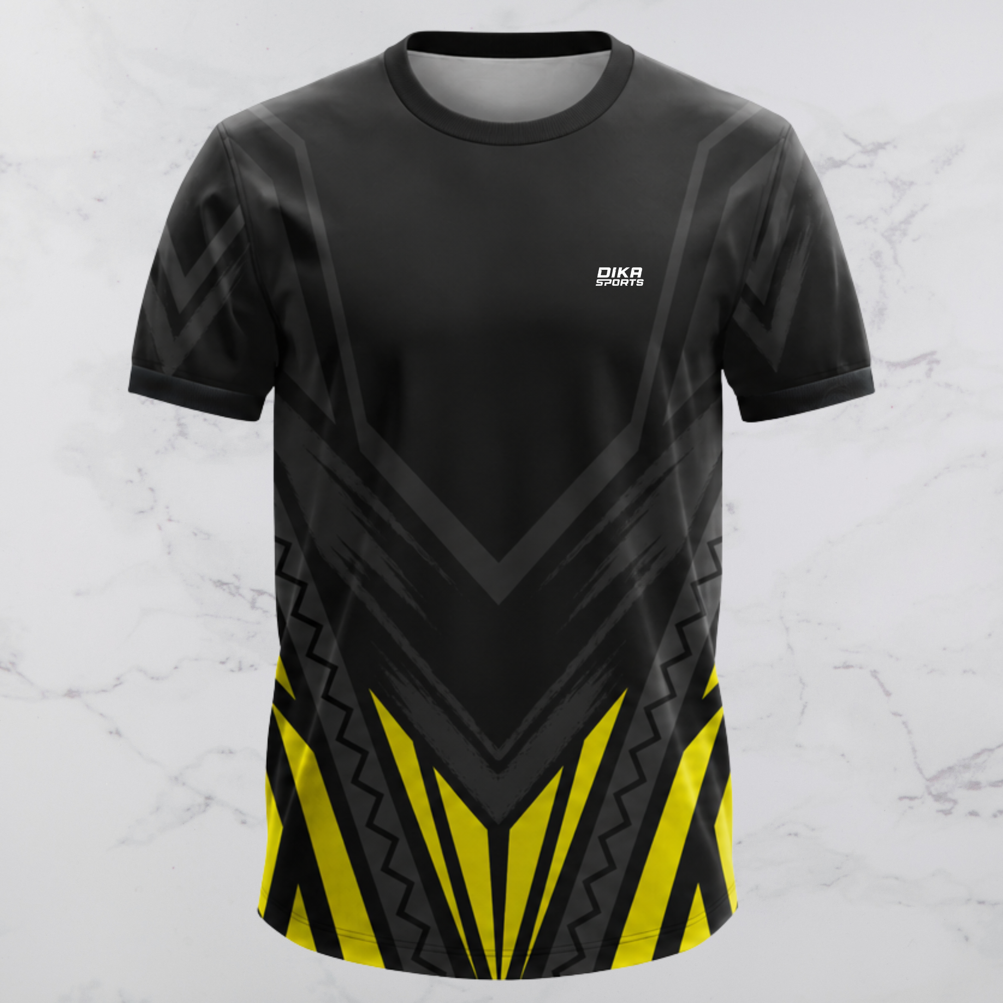 Dika Sports Customizable Round Neck Cricket T-Shirt for Men | Quick Dry Sports Jersey with Name & Team Colors