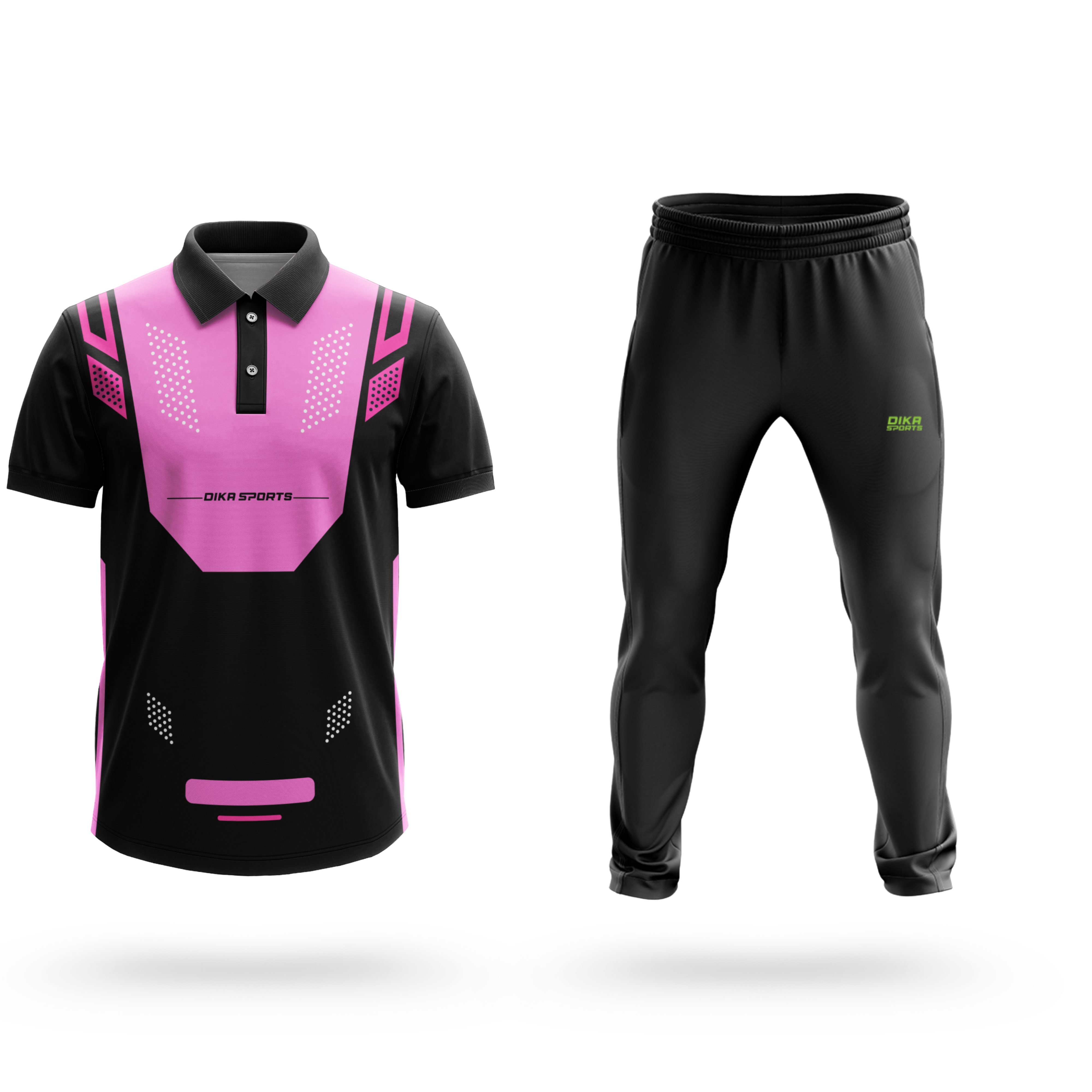 Dika Sports Custom soccer jersey Cricket t-shirt stylishcricket indian team jerseyprinted shirts for men full sleeves team track pant - Pack of 2