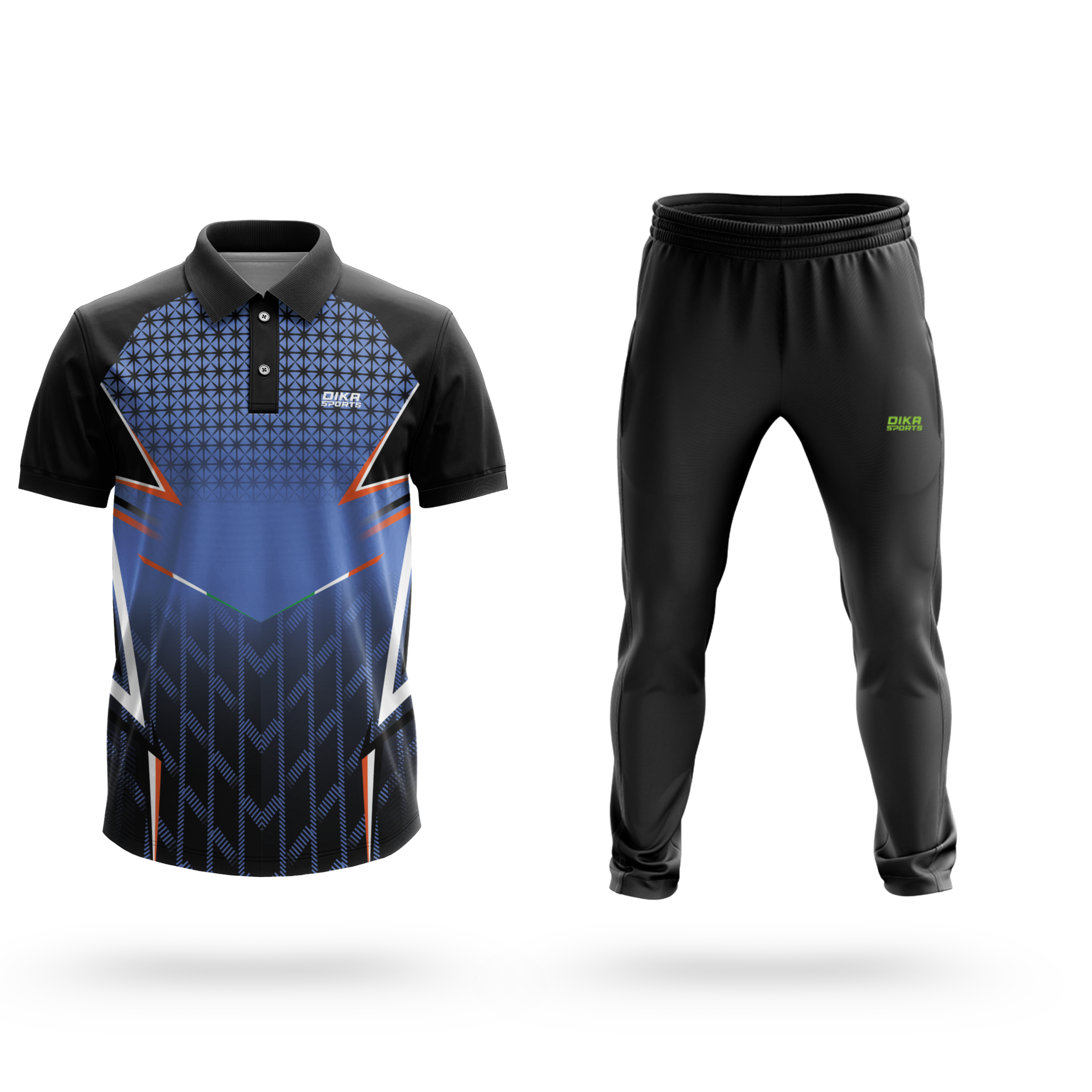 Dika Sports Name and number jersey Cricket t-shirt short sleeve dryfit tshirt for mencricket jersey for men dry fit track pant - Pack of 2