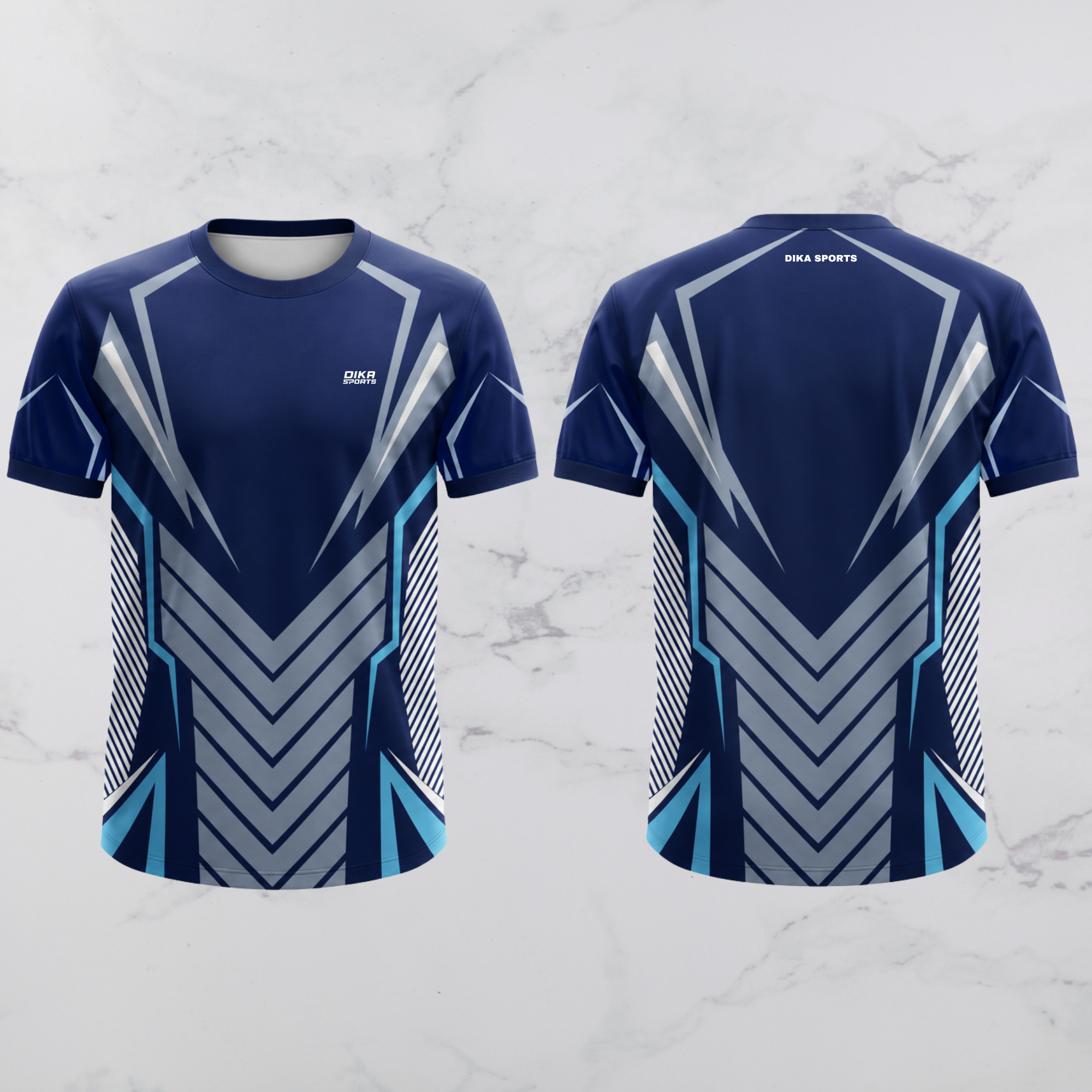 DIKA SPORTS Lightweight Cricket Jersey Breathable Round Neck Cricket T-Shirt for Training and Practice