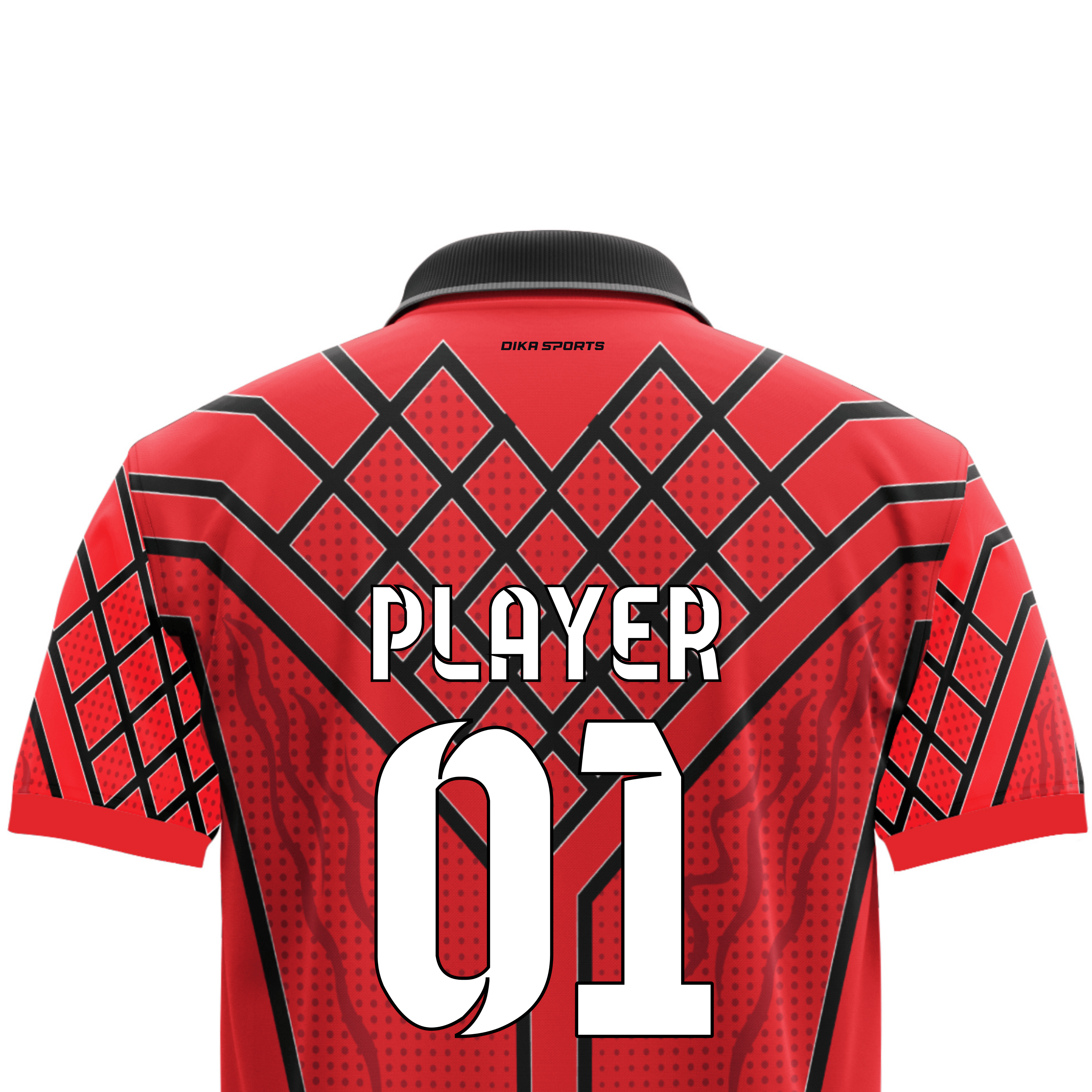 Dika Sports Cricket Jersey for Men | Custom Collar Neck Cricket T-Shirt Quick-Dry Fabric