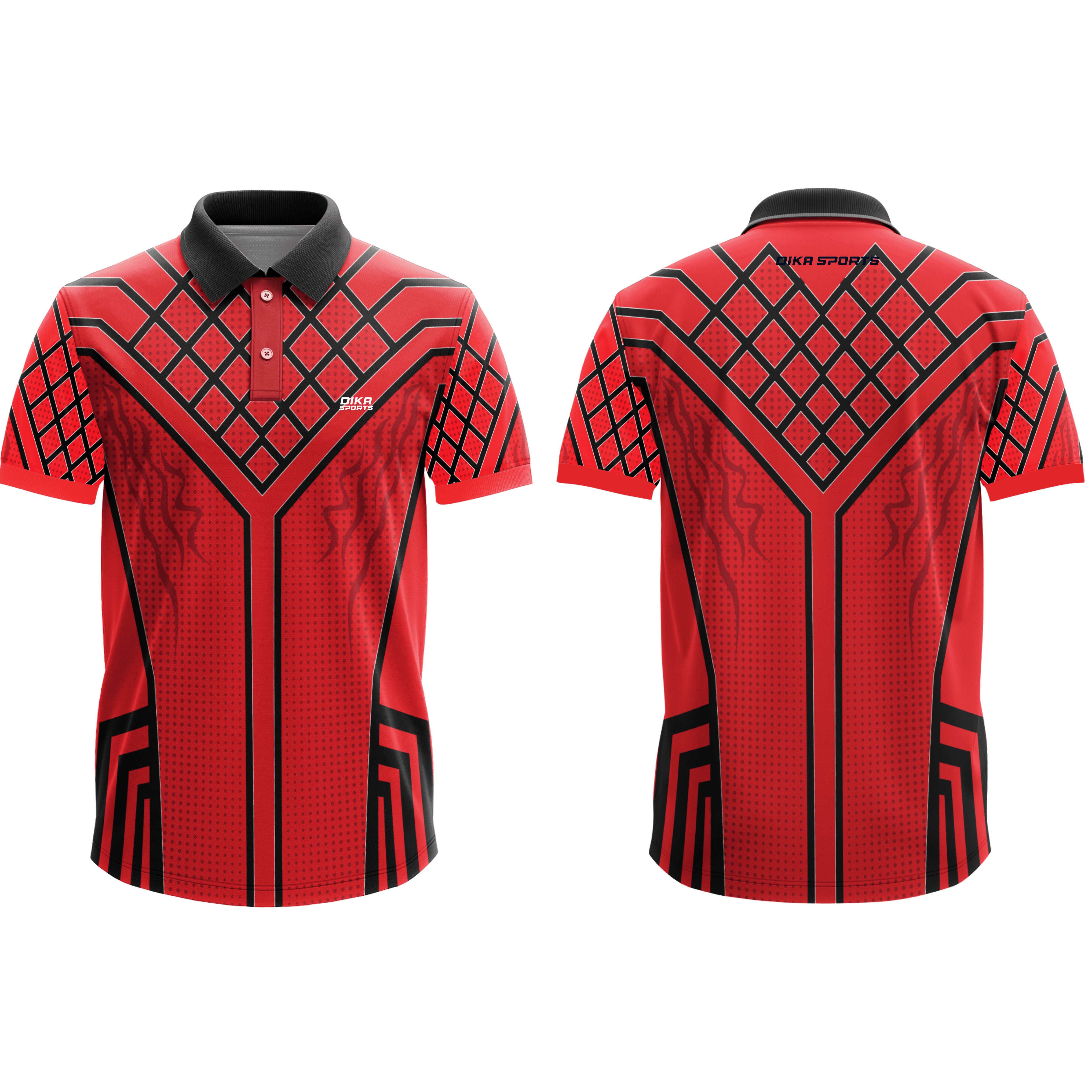 DIKA SPORTS Sports Polo T-Shirt for Men Cricket Jersey Breathable Moisture Wicking UV Protection