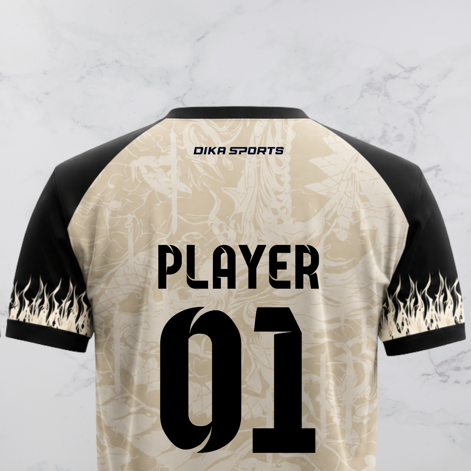 DIKA SPORT Cricket T-Shirt | Personalized Cricket T-Shirt with Name | Quick-Dry Round Neck Jersey