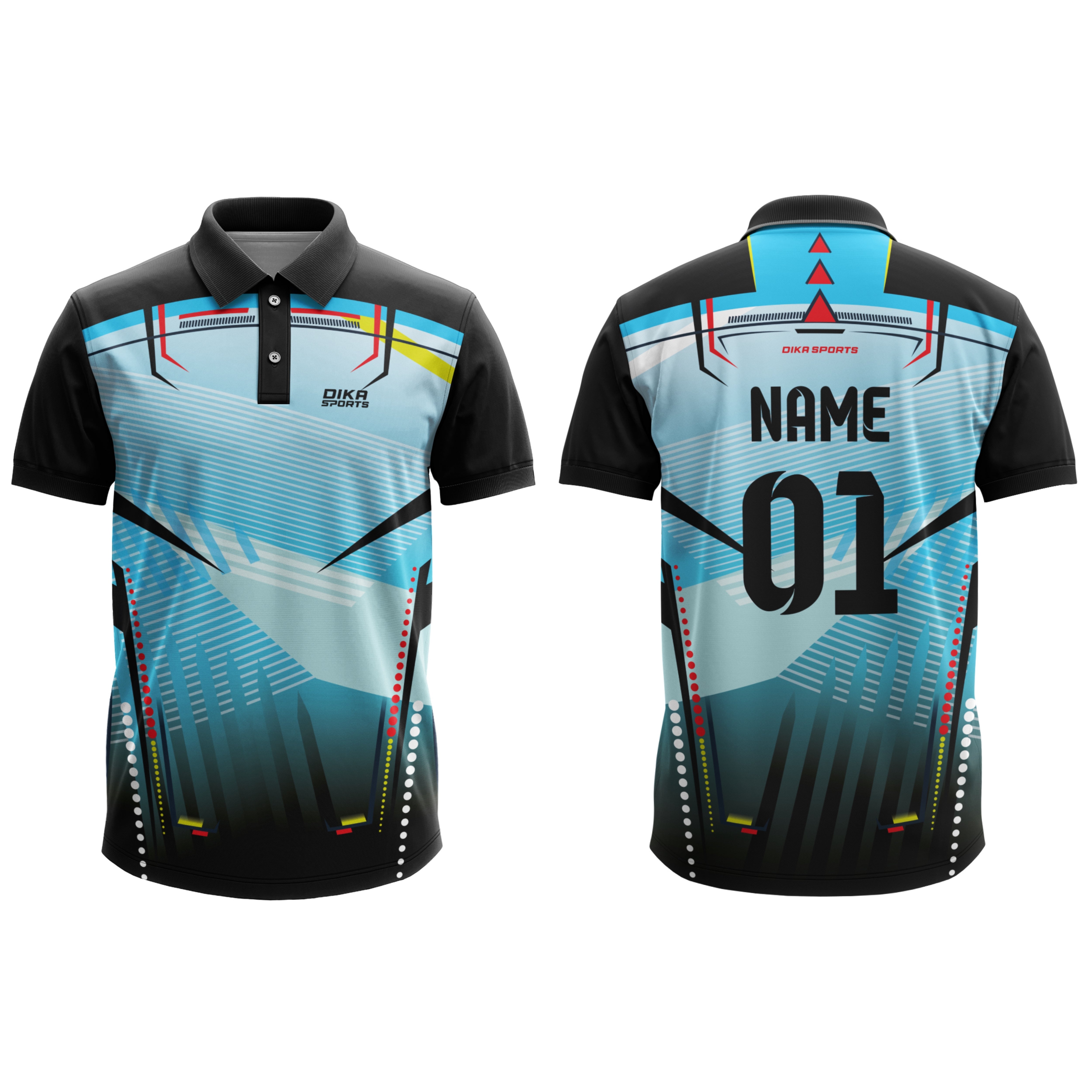 Blue Black Sports Jersey Customised