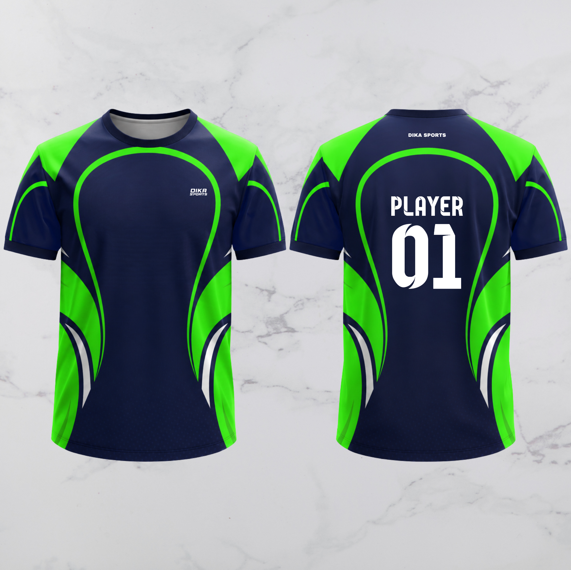 DIKA SPORTS Cricket Jersey for Men, Women & Kids | Personalized Round Neck Cricket T-Shirt with Logo & Name