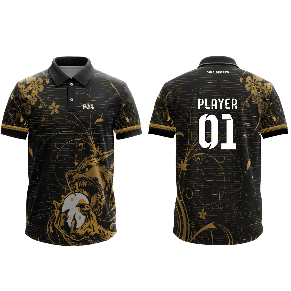 DIKA SPORTS Breathable Cricket Polo Jersey UV Protection and Lab Tested – Quick Dry Custom Team Shirt for Local Matches