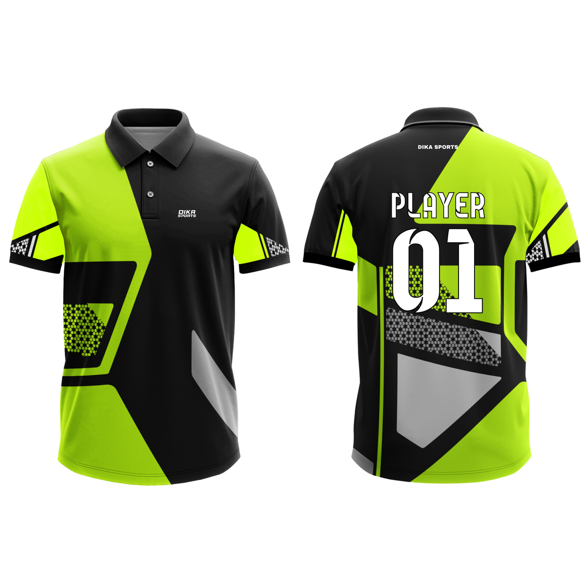 Dika Sports Custom Jersey for Men | Cricket Jersey with Collar | Custom Cricket T-Shirt | Breathable & Stretchable Sportswear