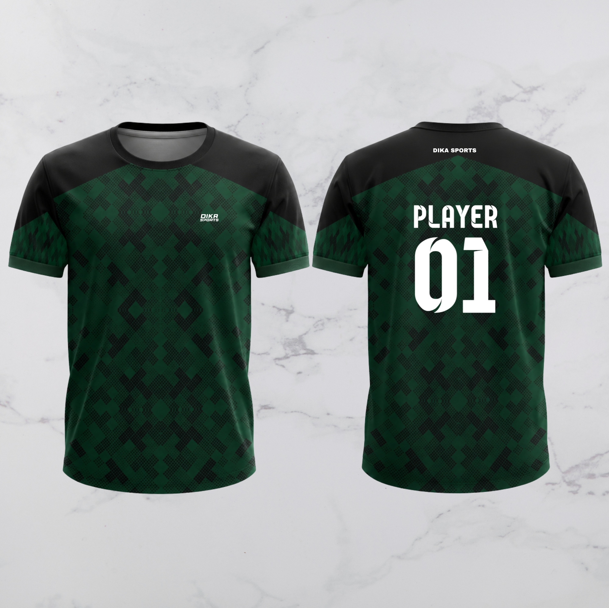 DIKA SPORTS Customized Cricket Jersey Online | Round Neck Cricket T-Shirt with Custom Name, Logo & Number