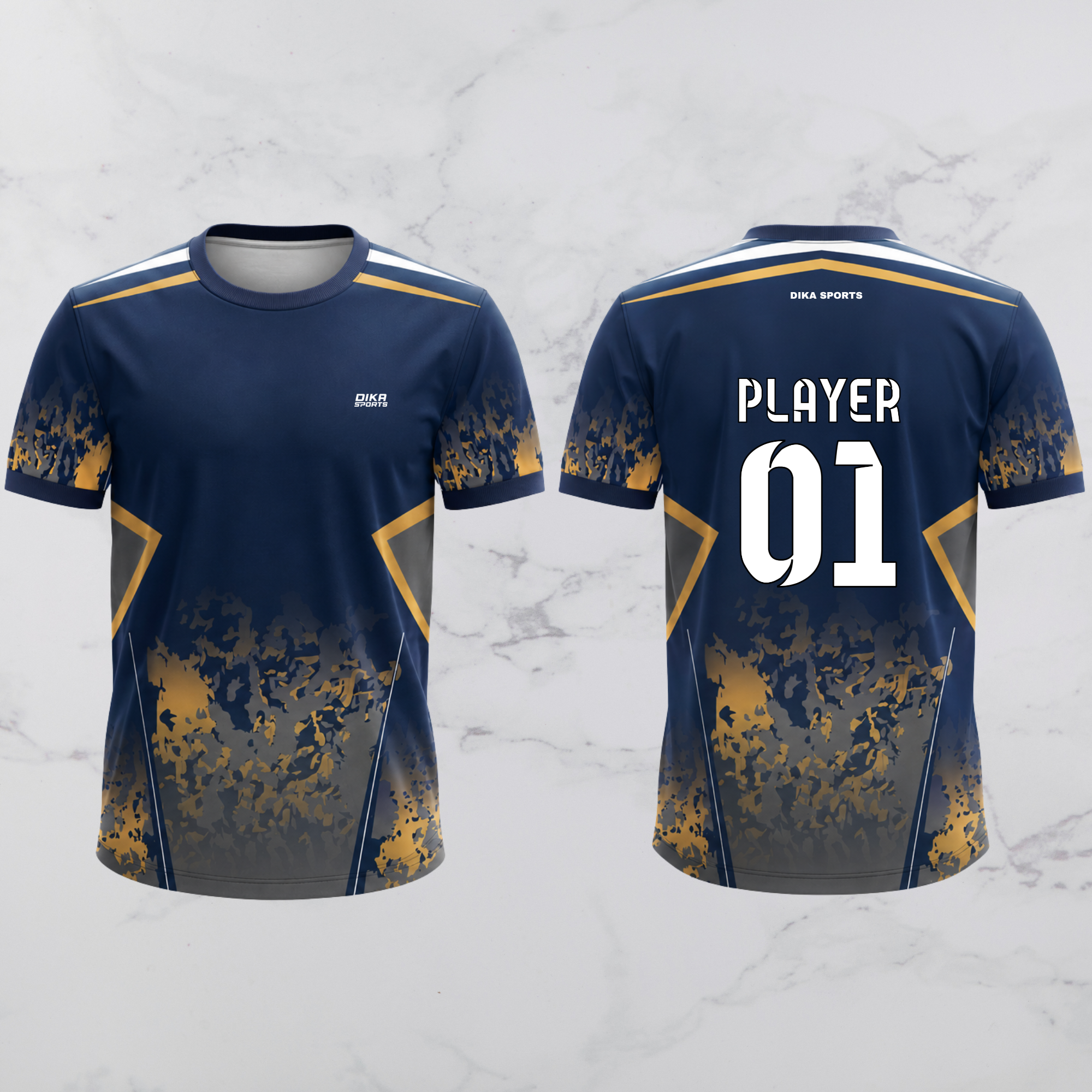 Dika Sports Men's Cricket T-Shirt Set | Customizable Round Neck Sports Jersey for Practice