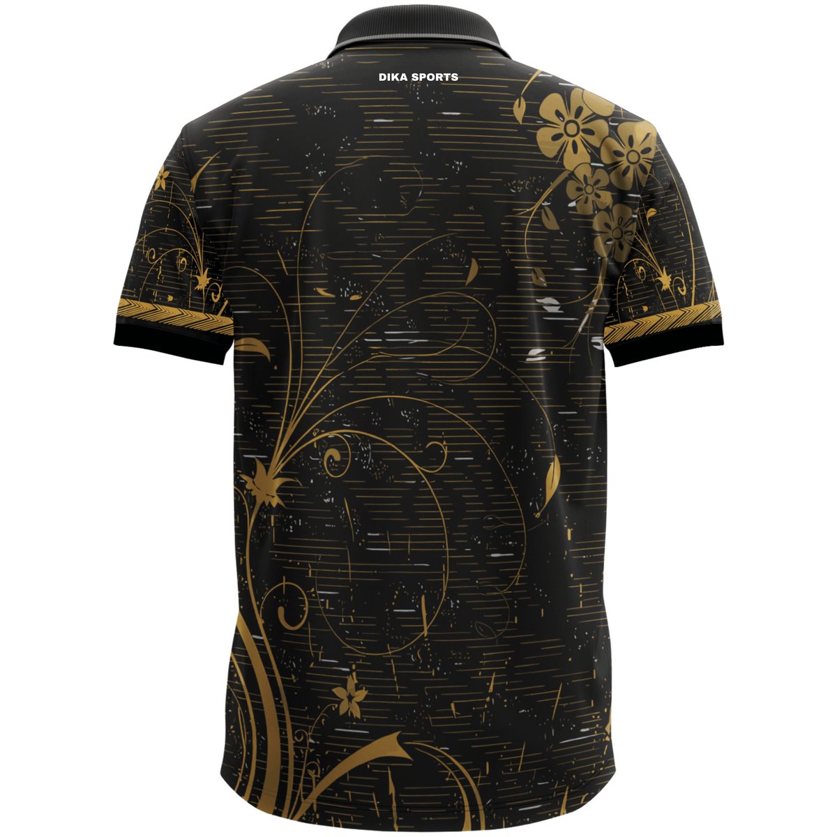 DIKA SPORTS Men’s Non-Custom Cricket Jersey – Stylish Printed Polo Collar Sportswear Wild Printed