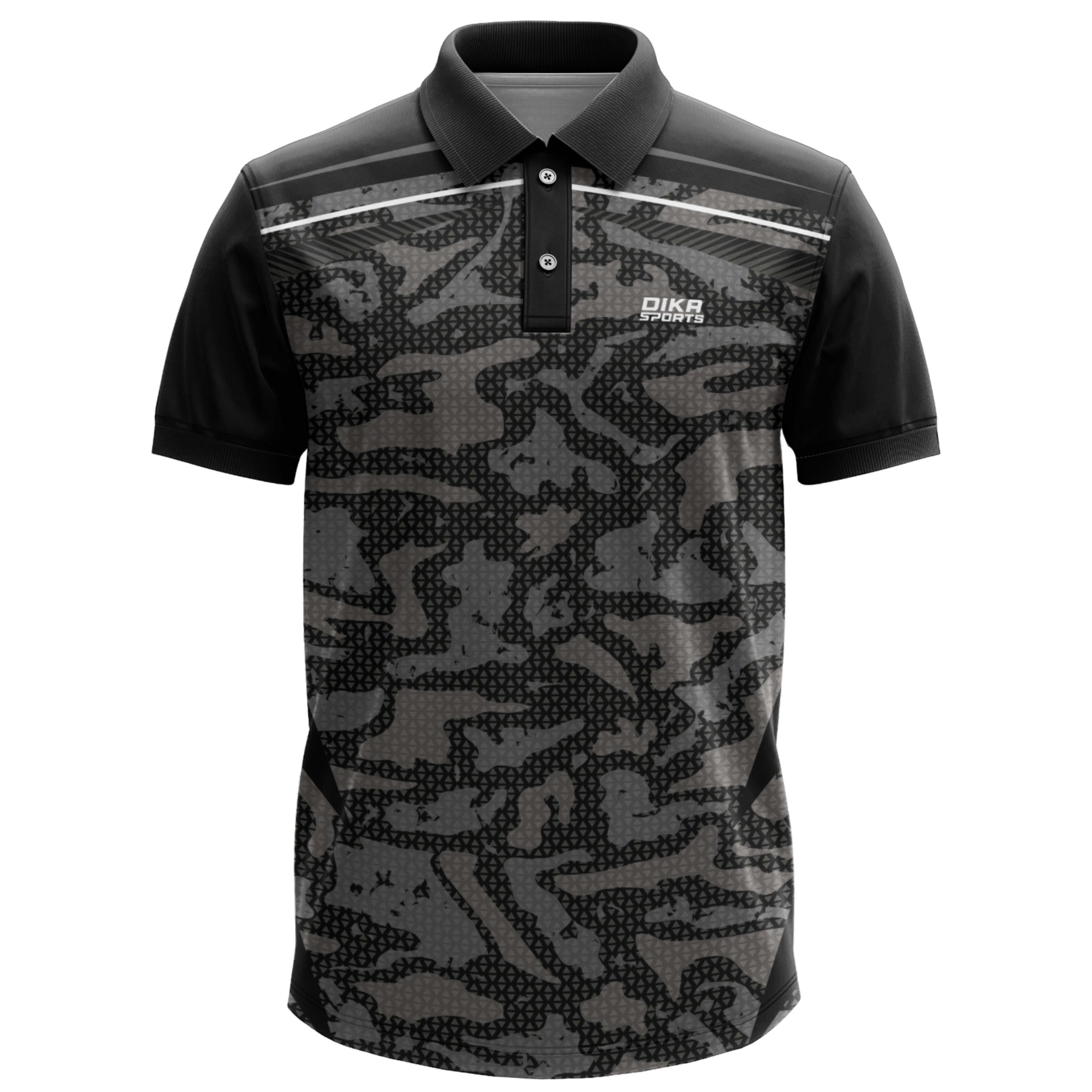 Black Pattern Printed Sports Cricket Jersey for Mens