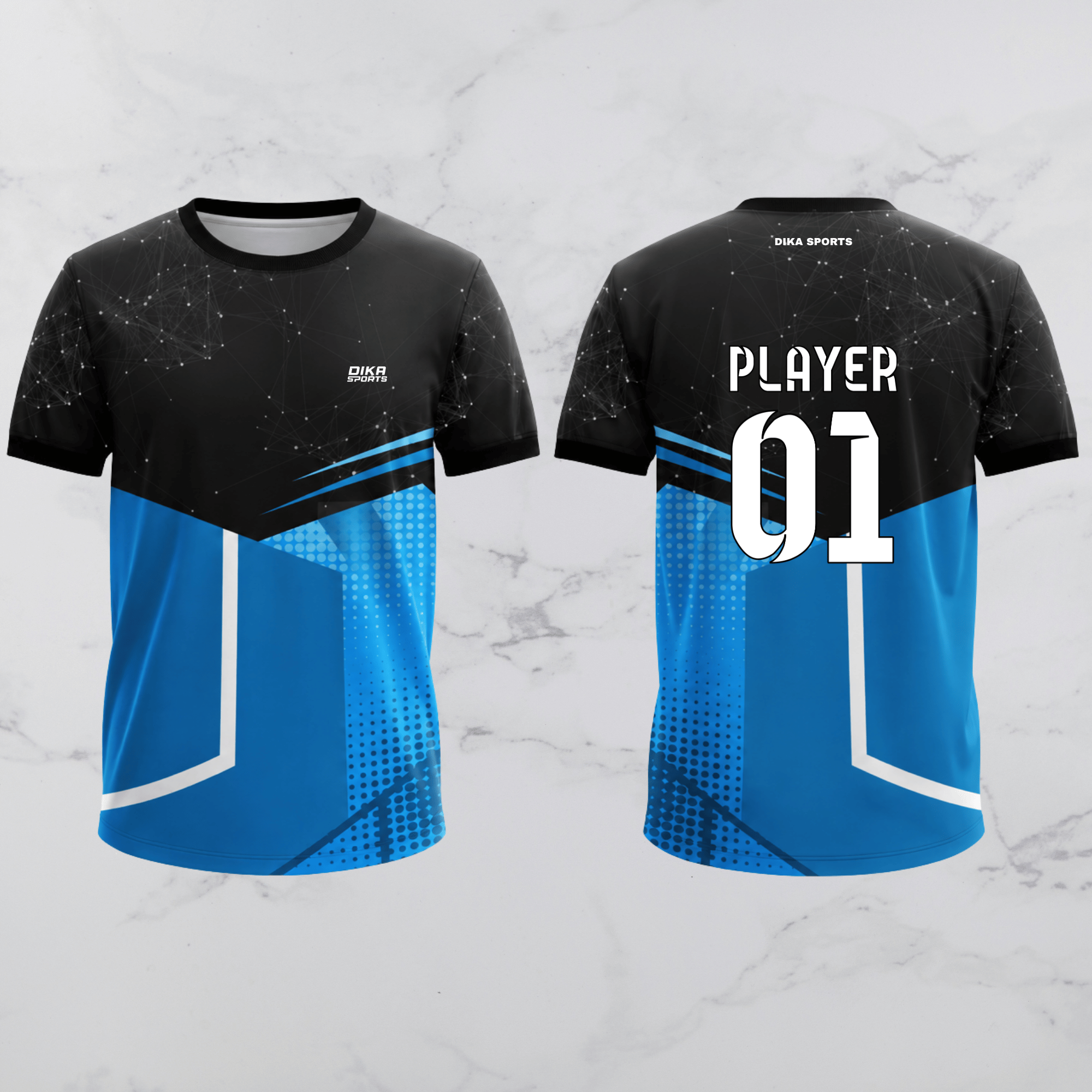 Dika Sports Custom Team Jersey | Round Neck Cricket Jersey with Personalized Name