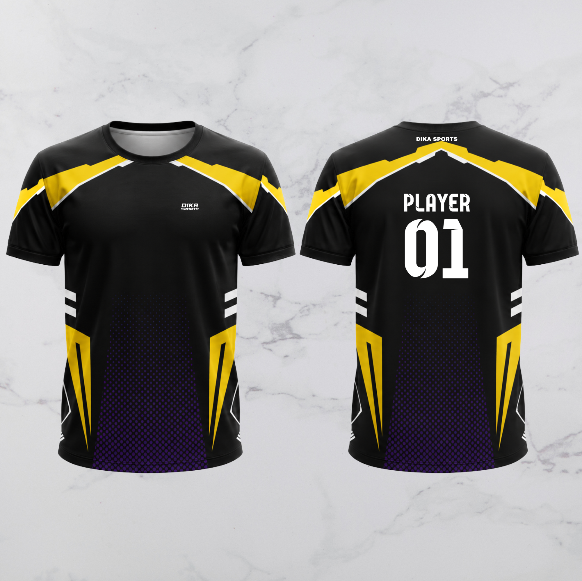 DIKA SPORTS Custom Cricket T-Shirt for Men & Kids | Personalized Round Neck Cricket Jersey | Breathable Moisture Wicking Fabric