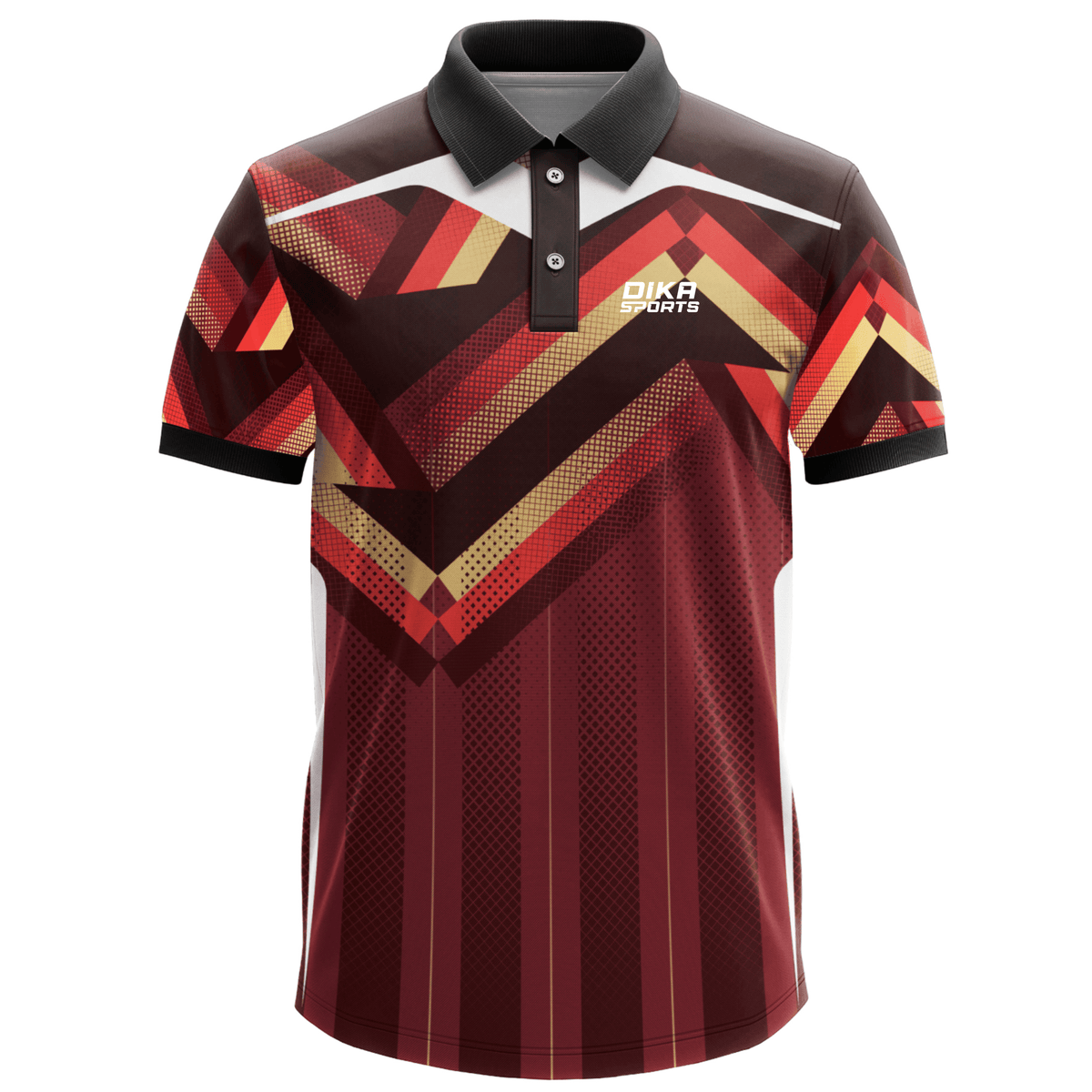 DIKA SPORTS Modern Cricket Jersey with Collar for Men – Regular Fit Style Sports T-Shirt for Training and match days