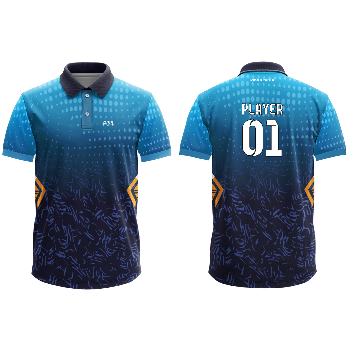 Dika Sports Cricket Jersey for Men | Collar Neck Personalized Jersey | Name and Number Jersey | Moisture Wicking Quick-Dry Sports T-Shirt