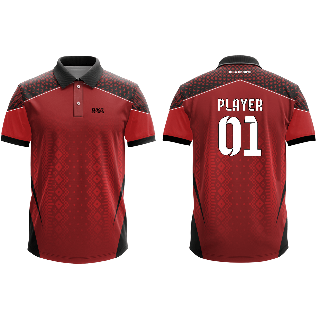 DIKA SPORTS Cricket Jersey for Active Players – Custom Polo Neck Training Uniform with Solid Print