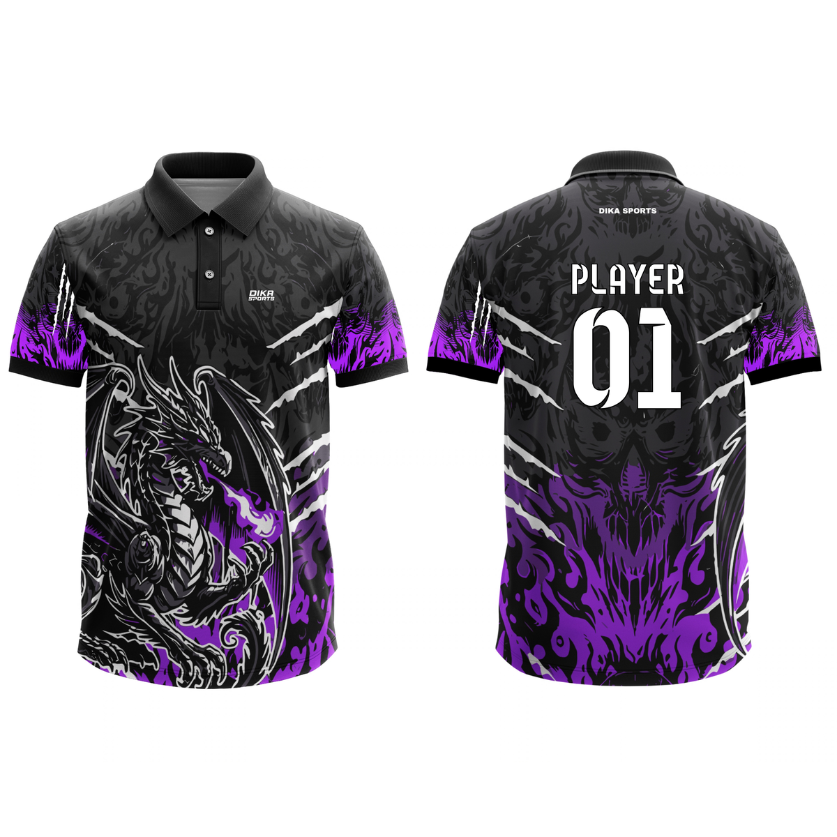 Dika Sports Custom Printed Cricket Jersey | Name Number Logo Personalization | Breathable Cricket Jersey for Men & Kids