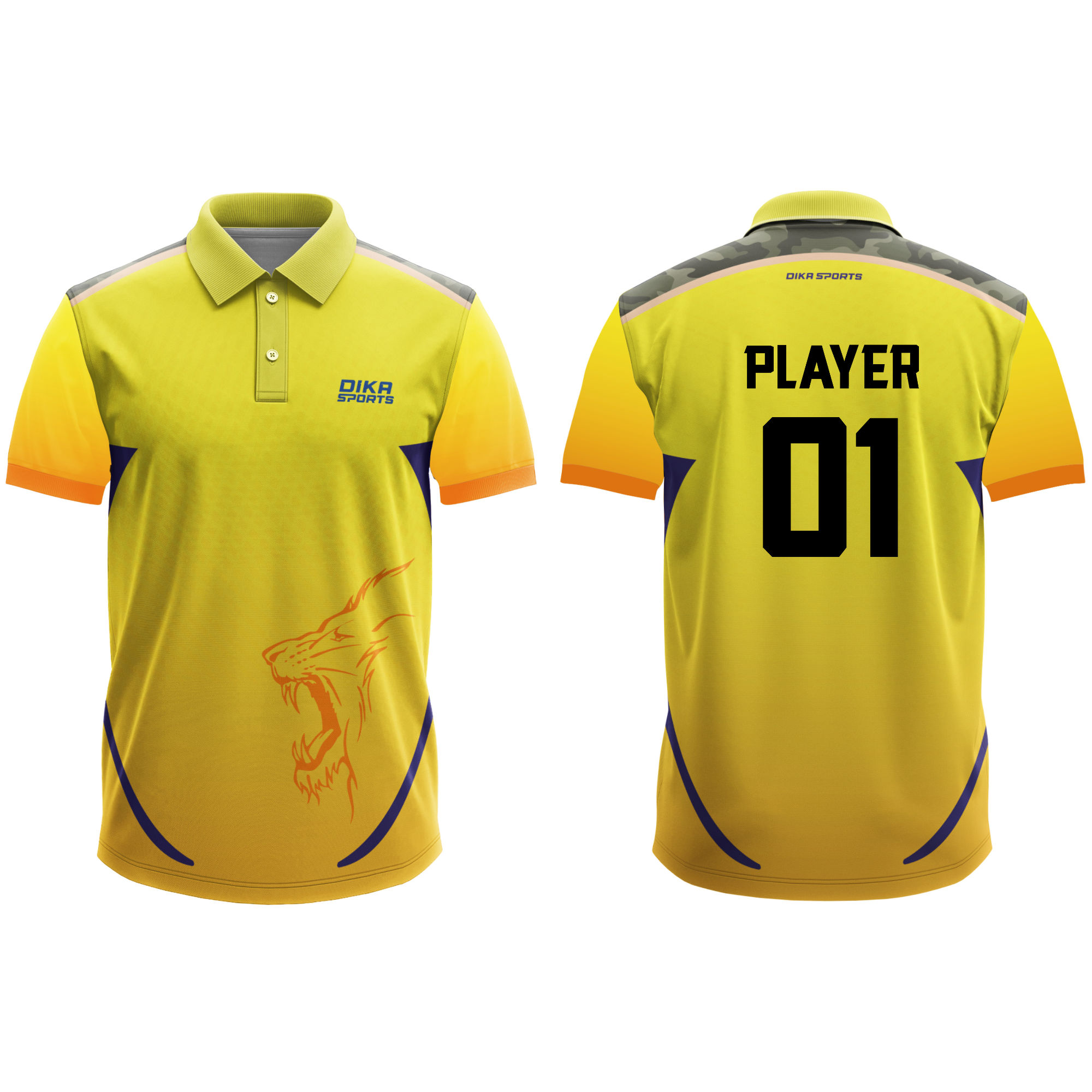 Dika Sports Cricket Training Jersey | Men’s Quick Dry Sports T Shirt | Athletic Wear | 2 Year to 5XL Sizes Available