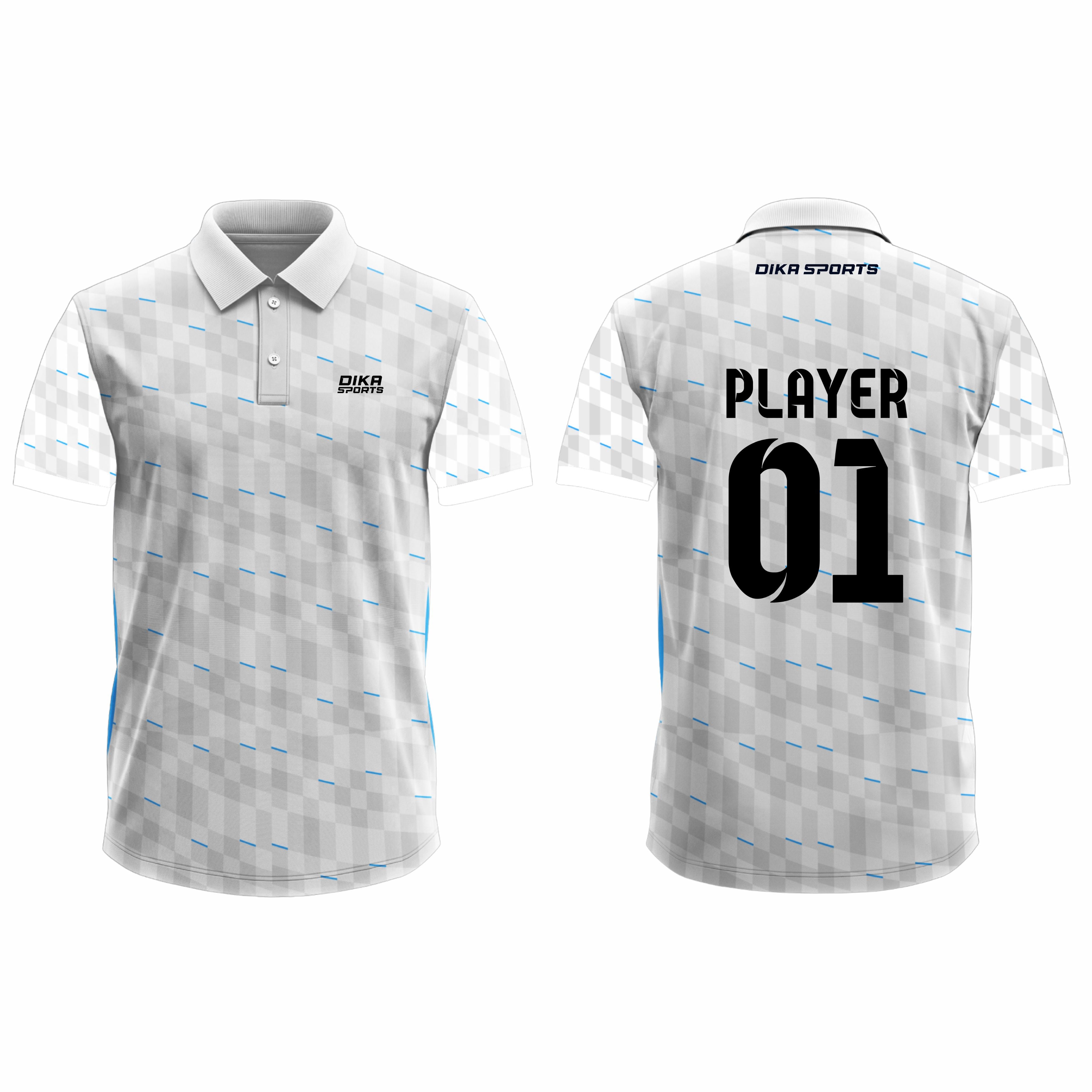 Dika Sports Cricket Jersey with Name  Sports Polo T Shirt for Men