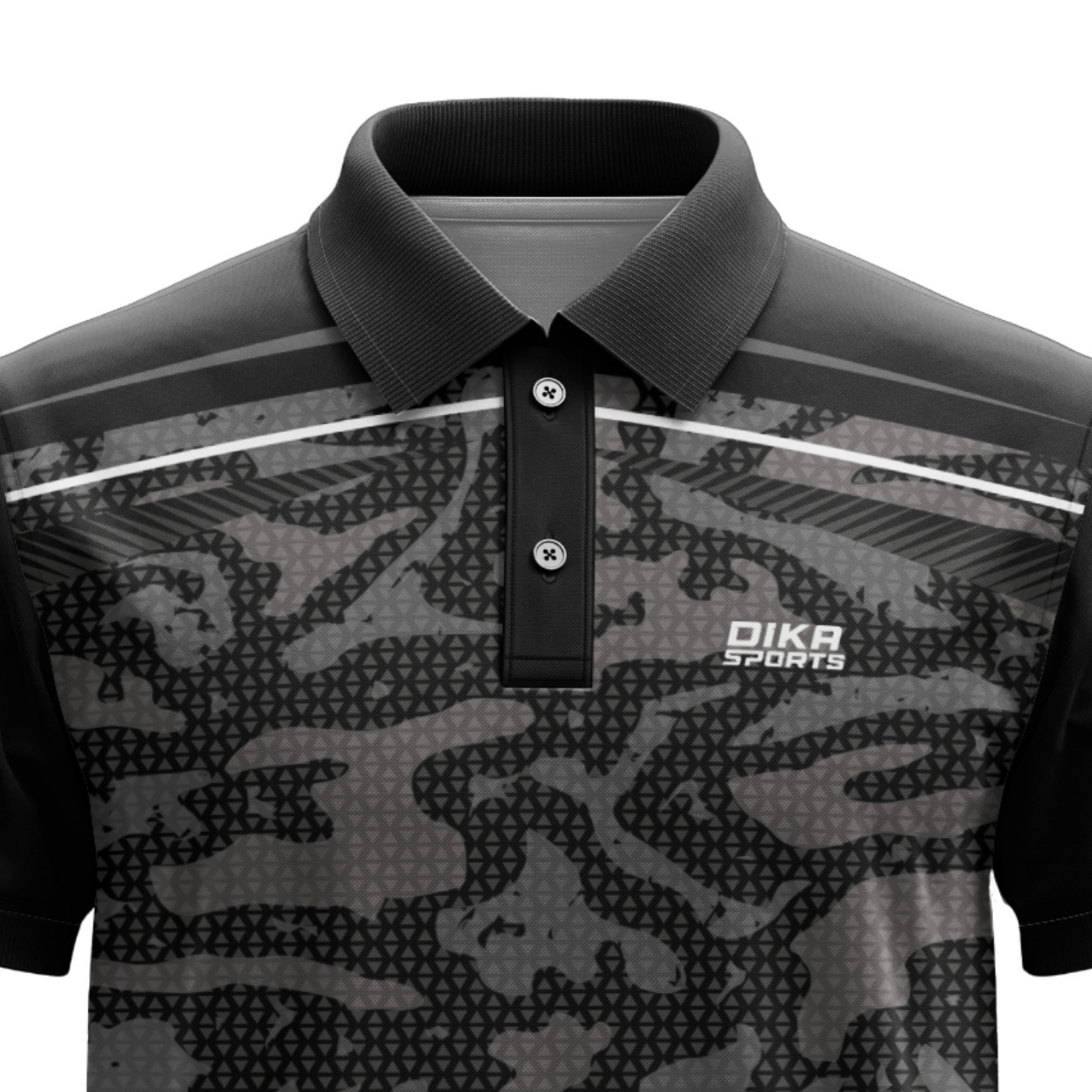 Black Pattern Printed Sports Cricket Jersey for Mens